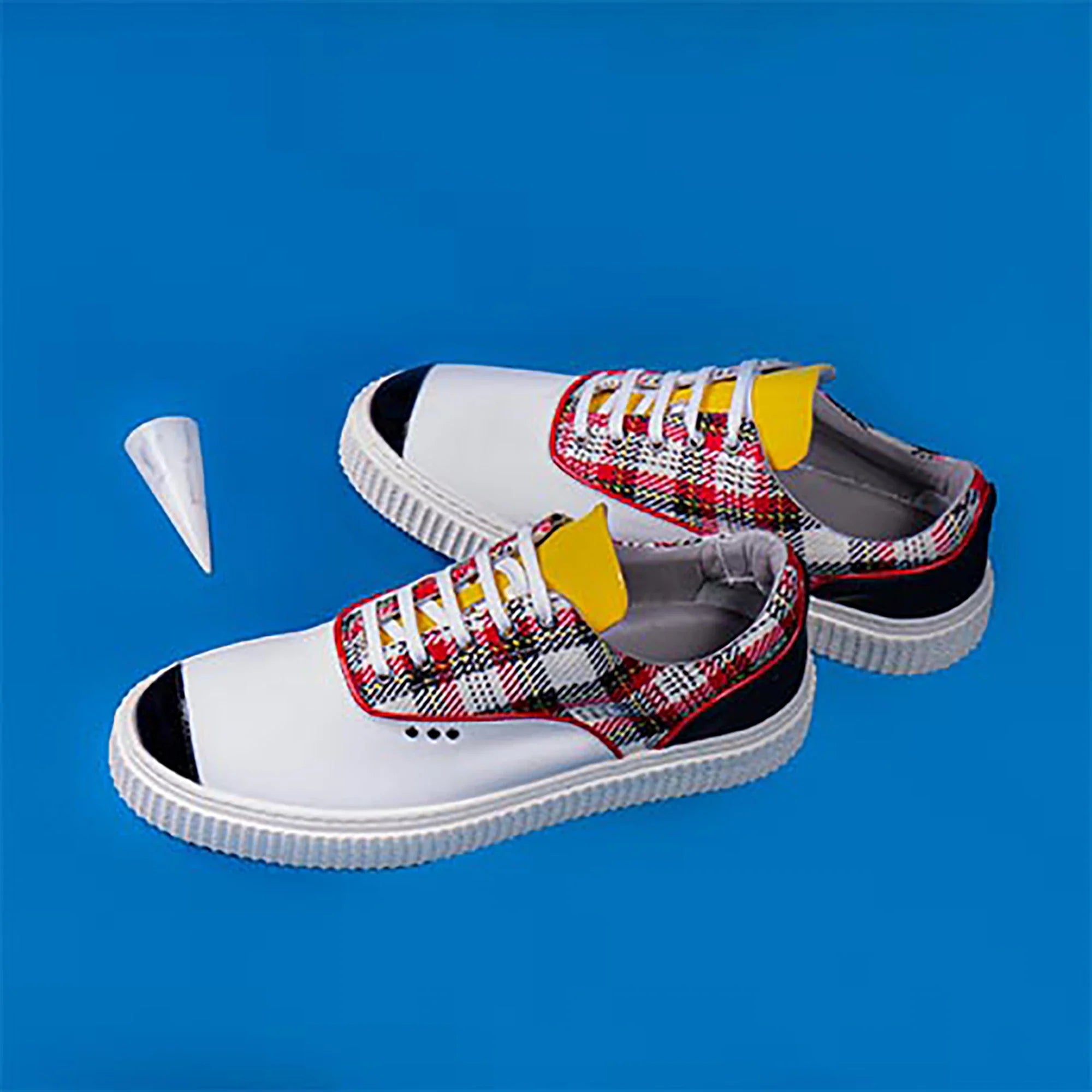 ME.LAND Tartan and white MEAKER sneaker side view