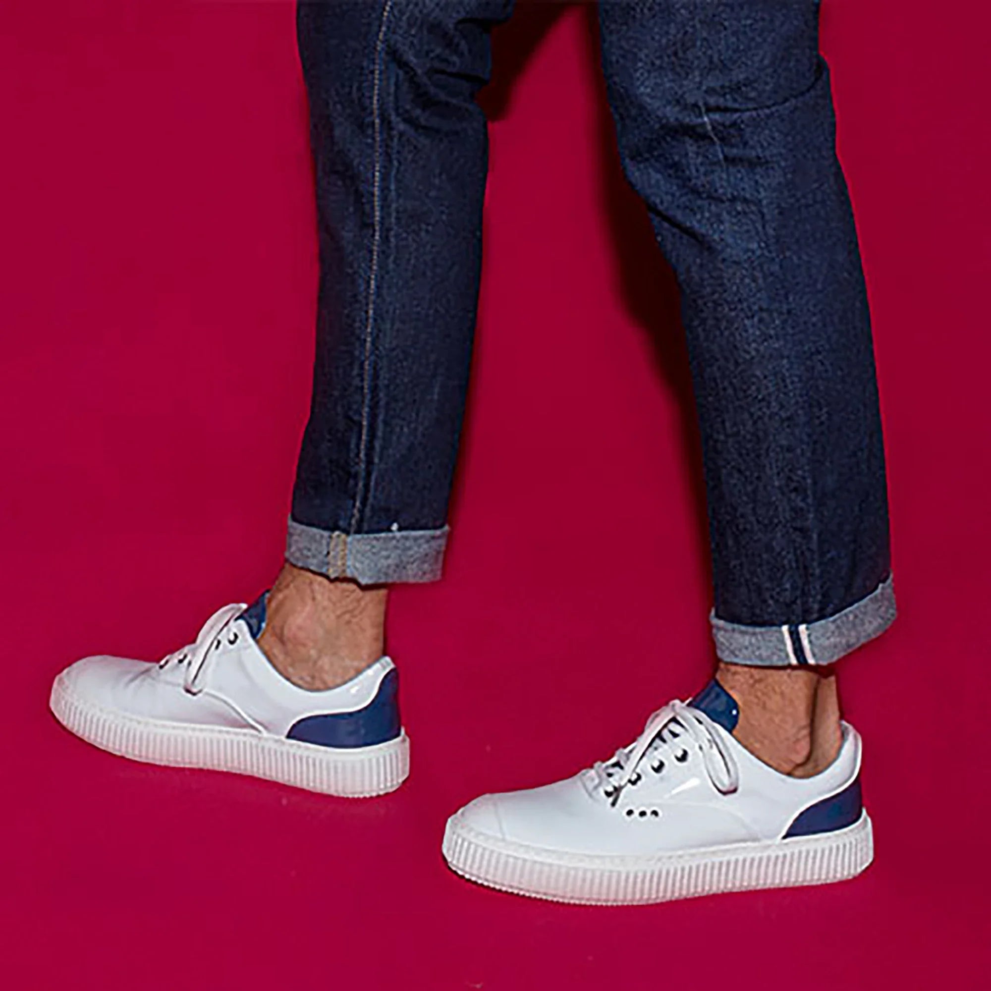 ME.LAND White and blue MEAKER sneaker sole