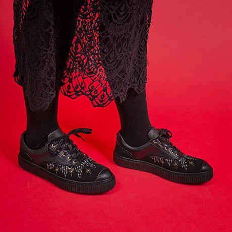 Full black star embroidered MEAKER sneaker ME.LAND x Mademoiselle Pimpante ✔ ME.LAND