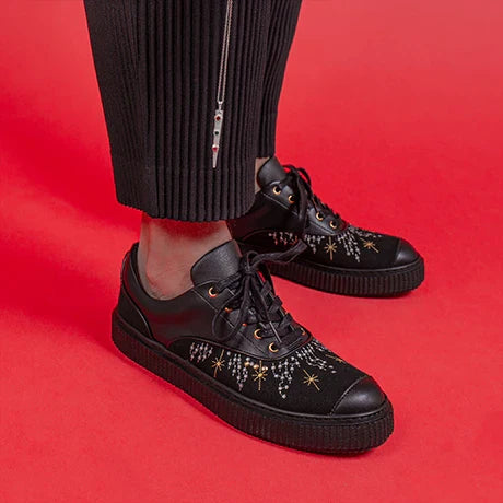 Full black star embroidered MEAKER sneaker ME.LAND x Mademoiselle Pimpante ✔ ME.LAND