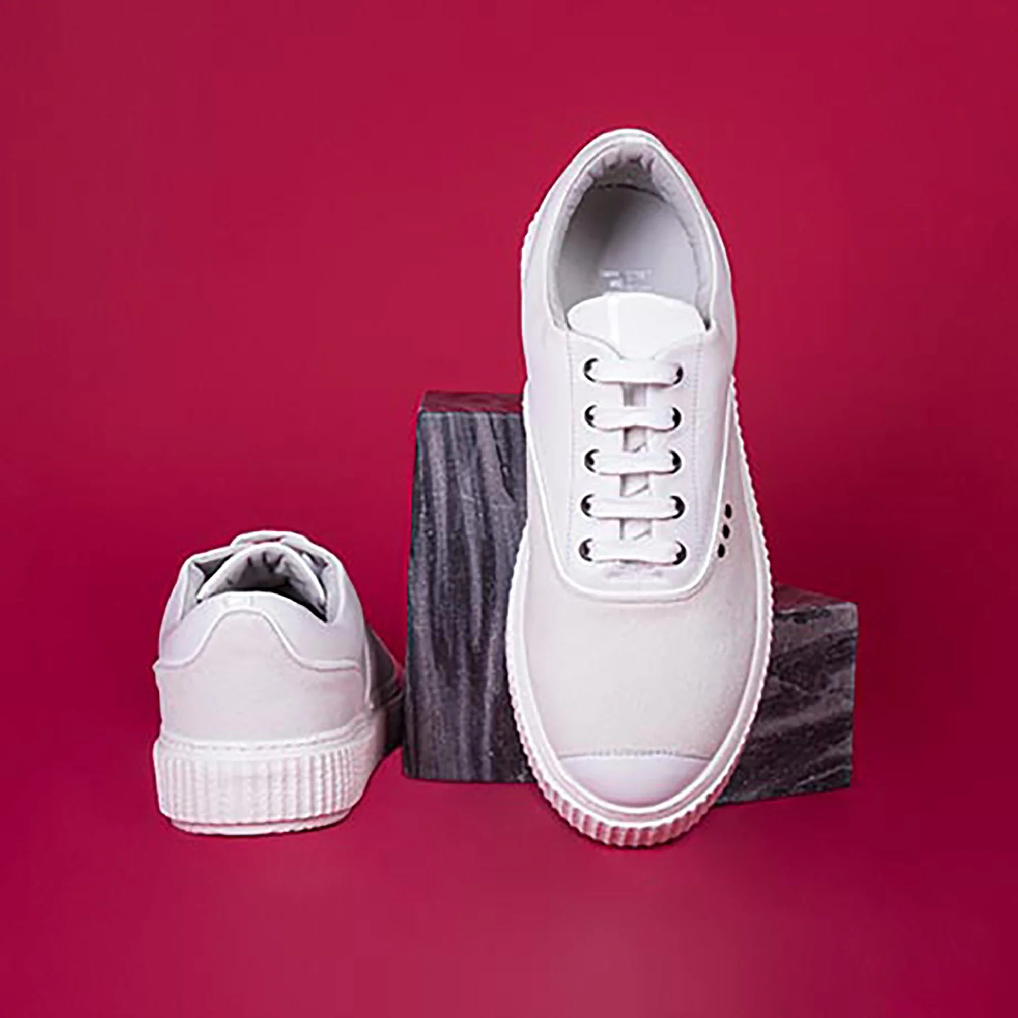 ME.LAND White suede Meaker sneaker ladies