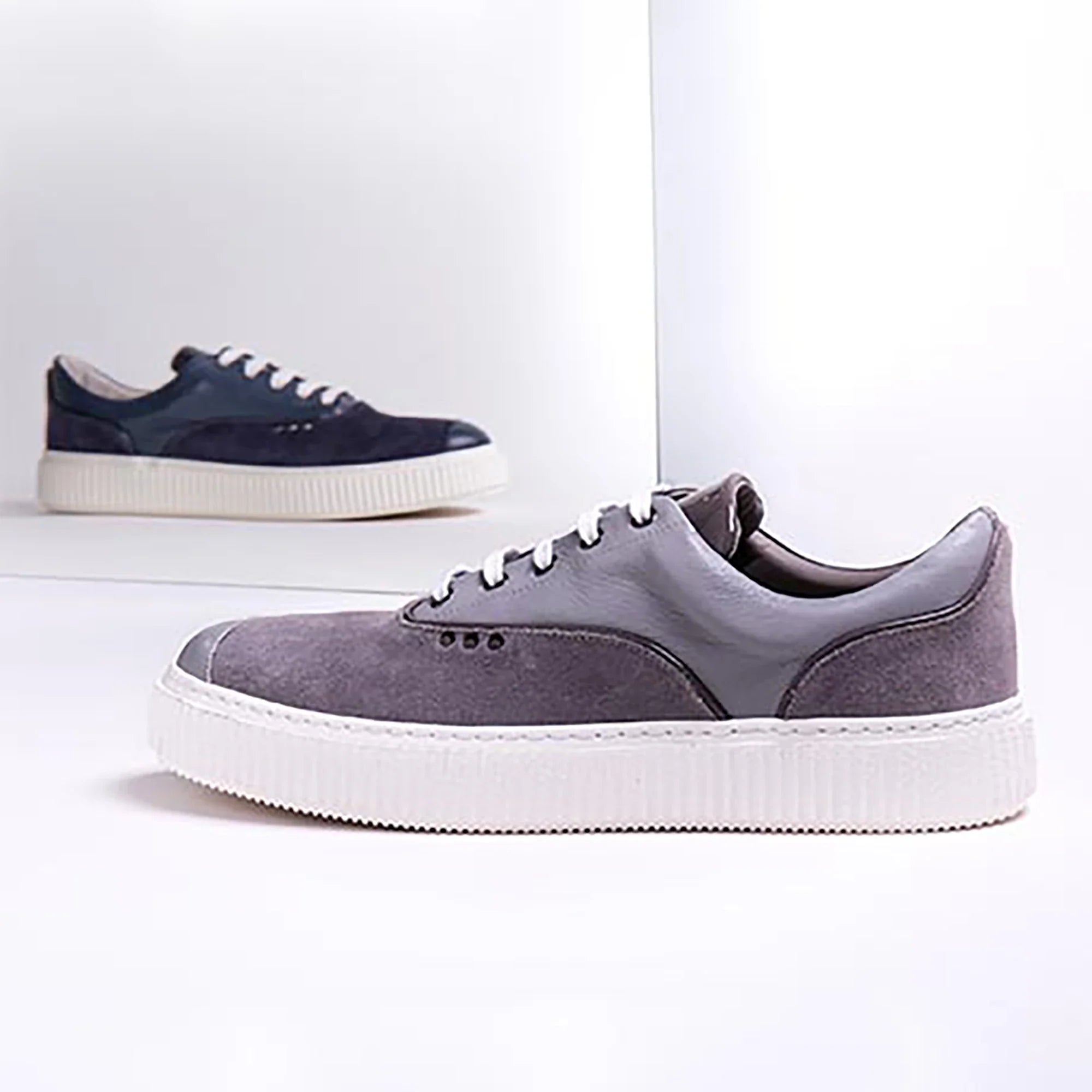 ME.LAND Grey suede MEAKER sneaker above