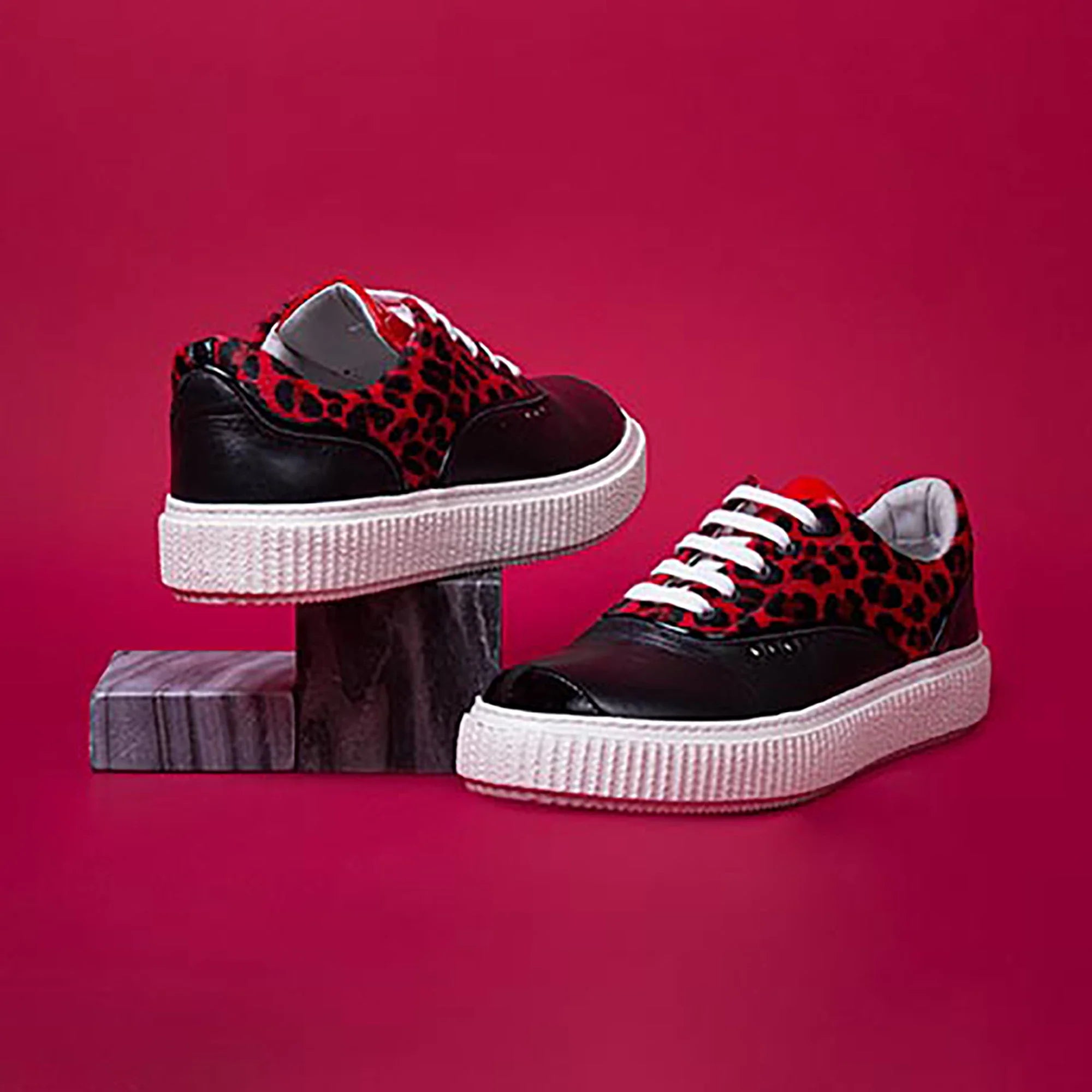 ME.LAND Black and red leopard MEAKER sneaker ladies