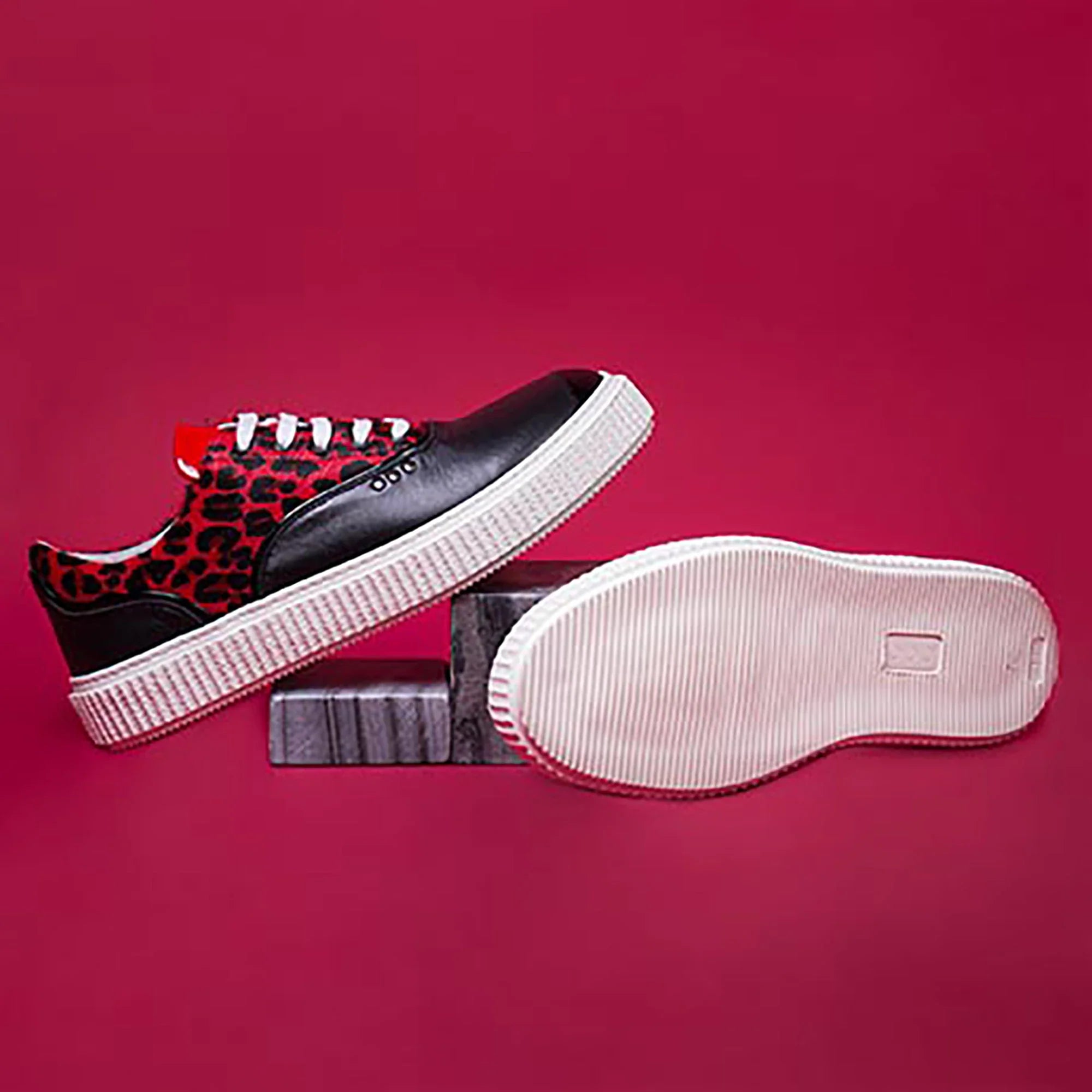 ME.LAND Black and red leopard MEAKER sneaker men