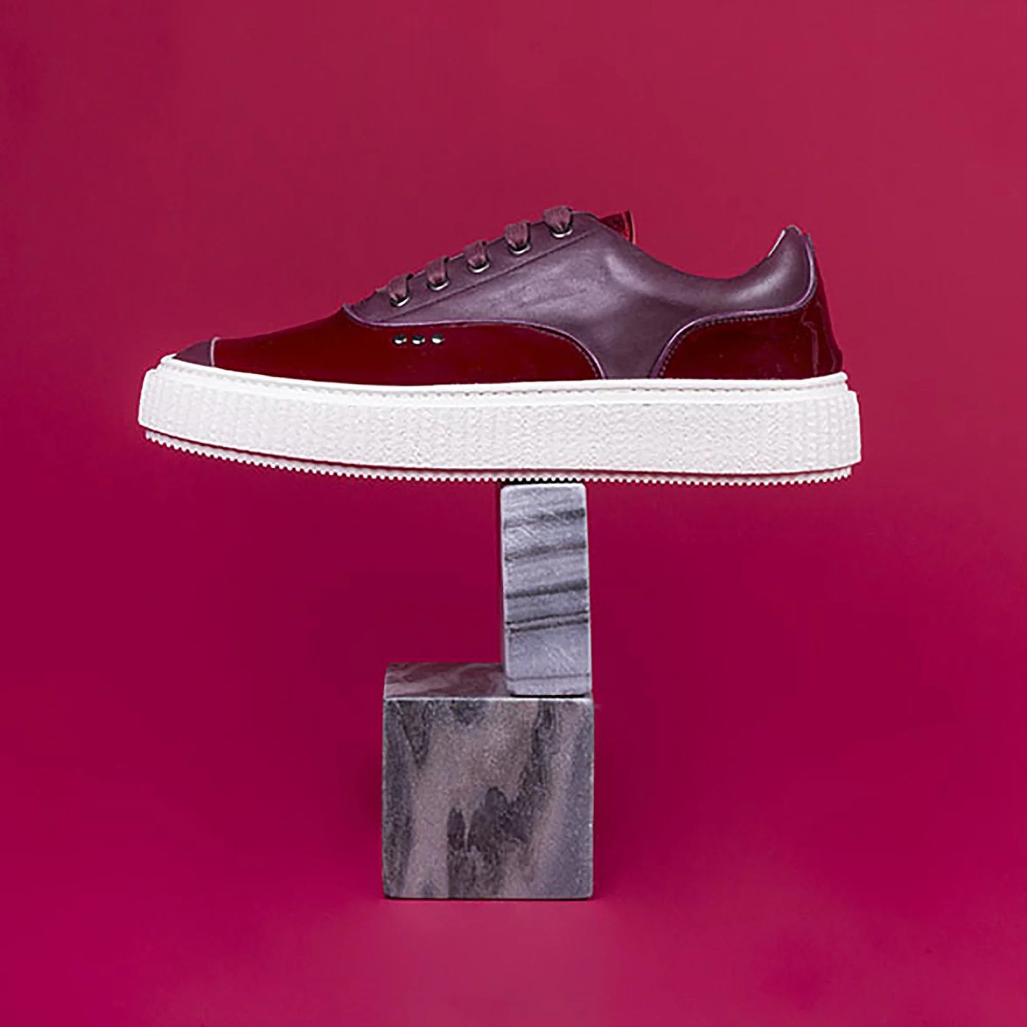 ME.LAND Bordeaux patent MEAKER sneaker top
