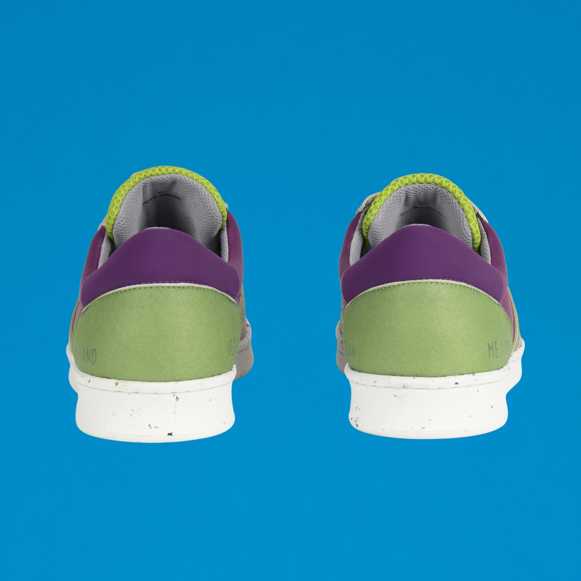 Basket vegan et recyclée Vivace en nylon beige, violet et vert