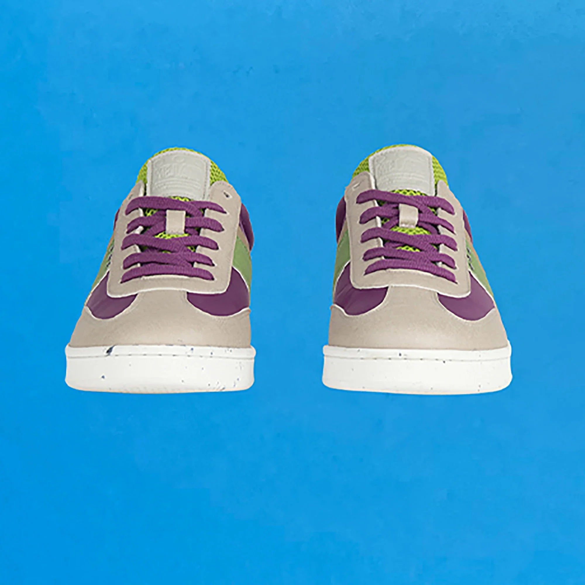Vivace vegan and recycled sneaker in beige, purple and green ✔ ME.LAND