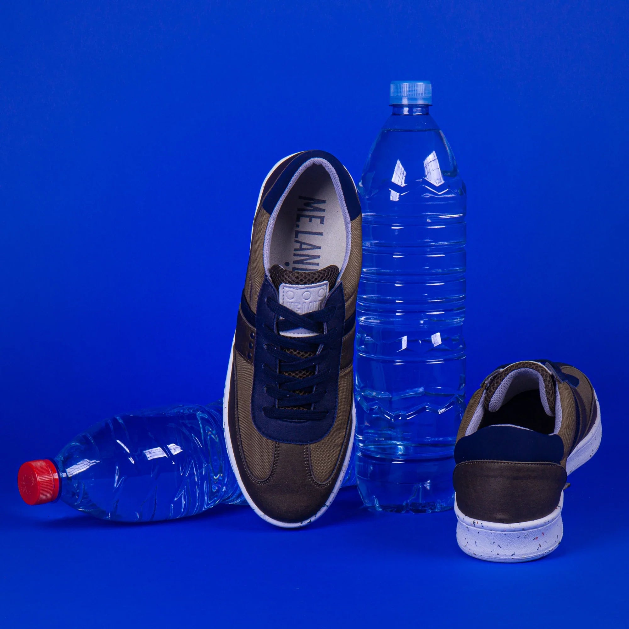 ME.LAND Vivace vegan and recycled sneaker in khaki and navy ladies
