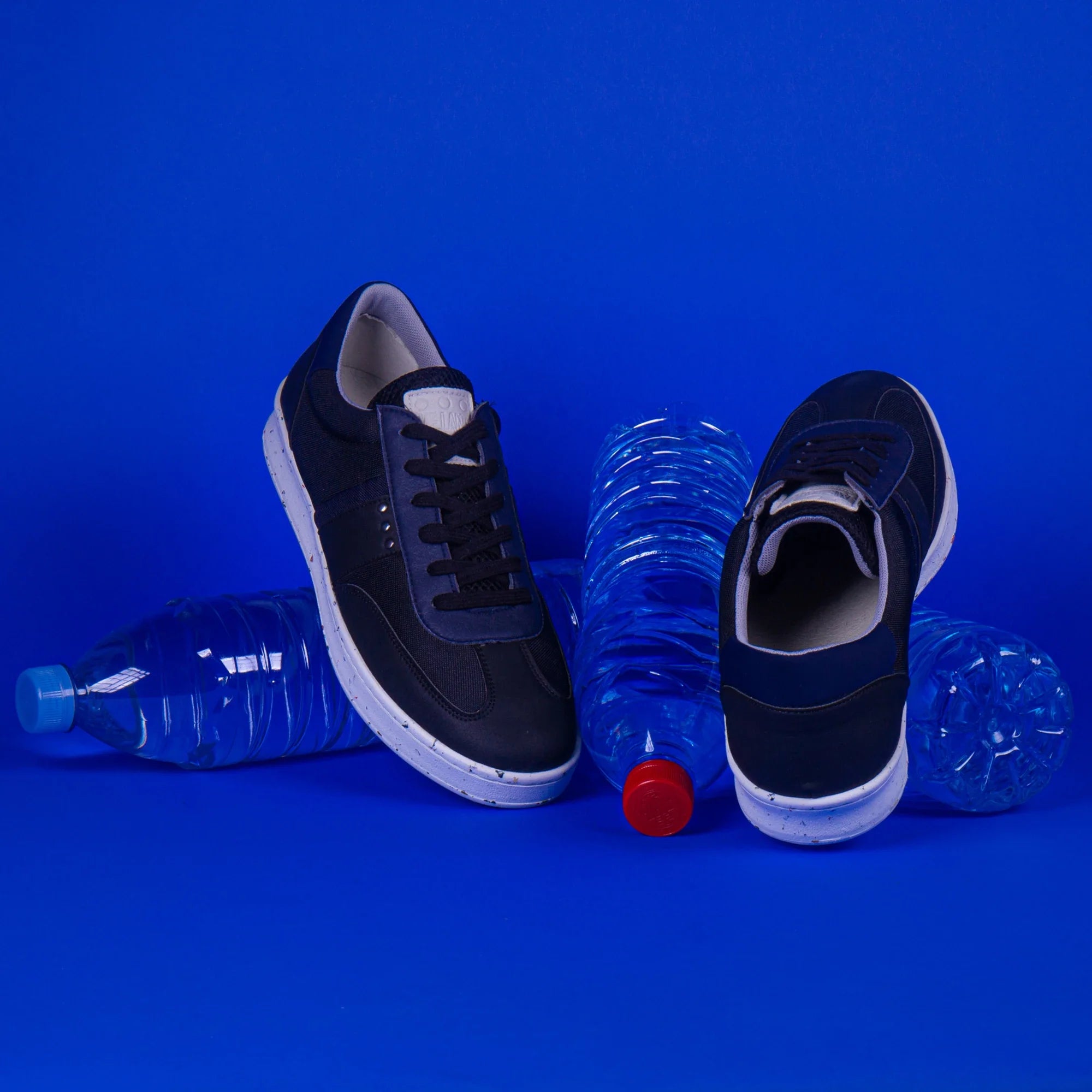 ME.LAND Vivace vegan and recycled sneaker in black and navy blue ladies