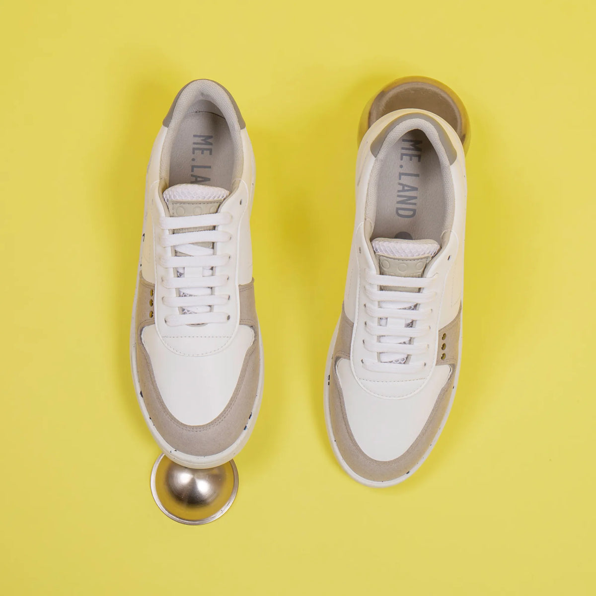 Basket vegan et recyclée Evan en simili blanc