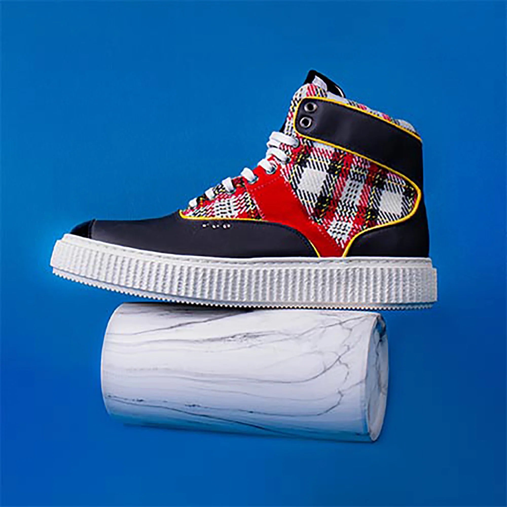 ME.LAND Tartan and black high top HEAKER sneaker above