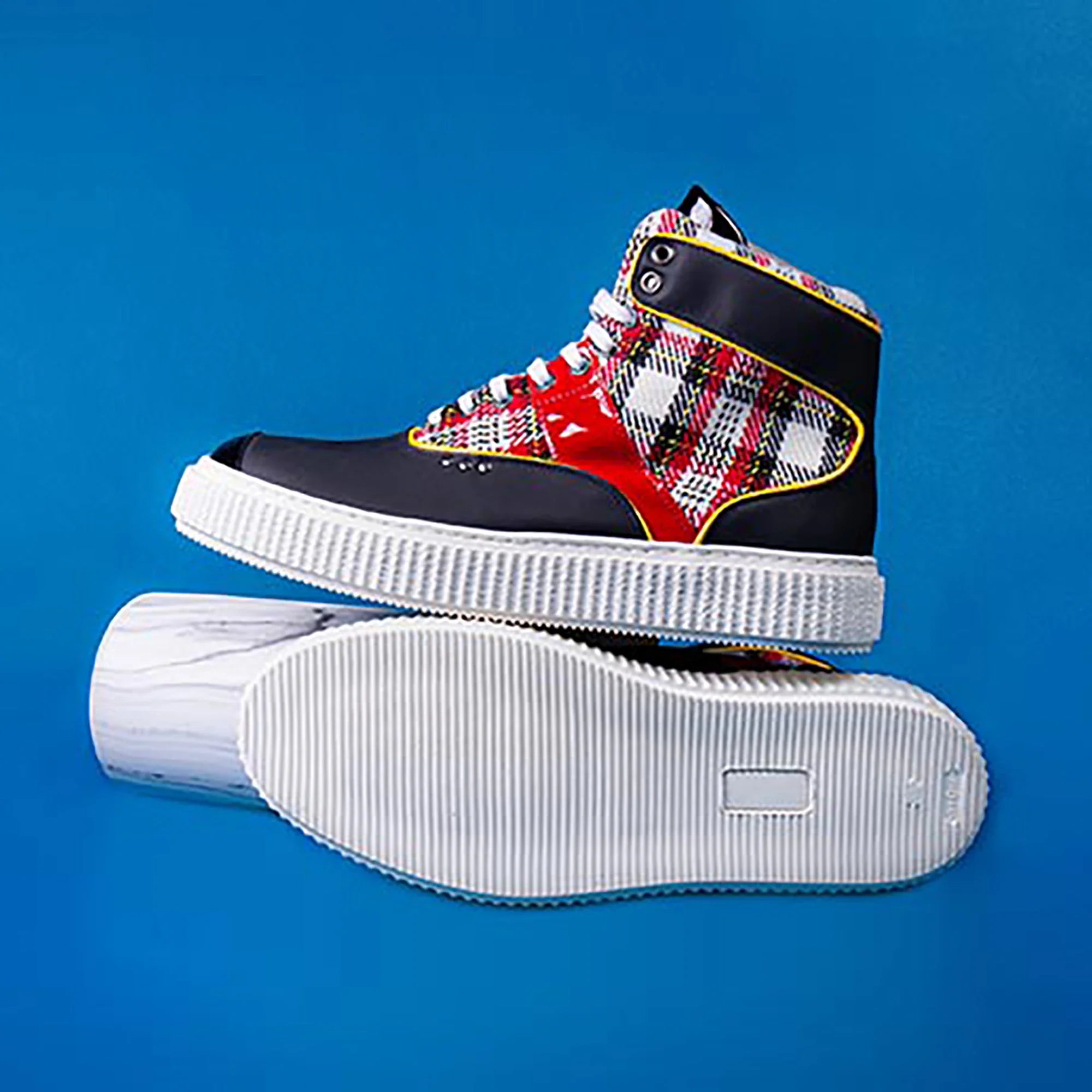 ME.LAND Tartan and black high top HEAKER sneaker men