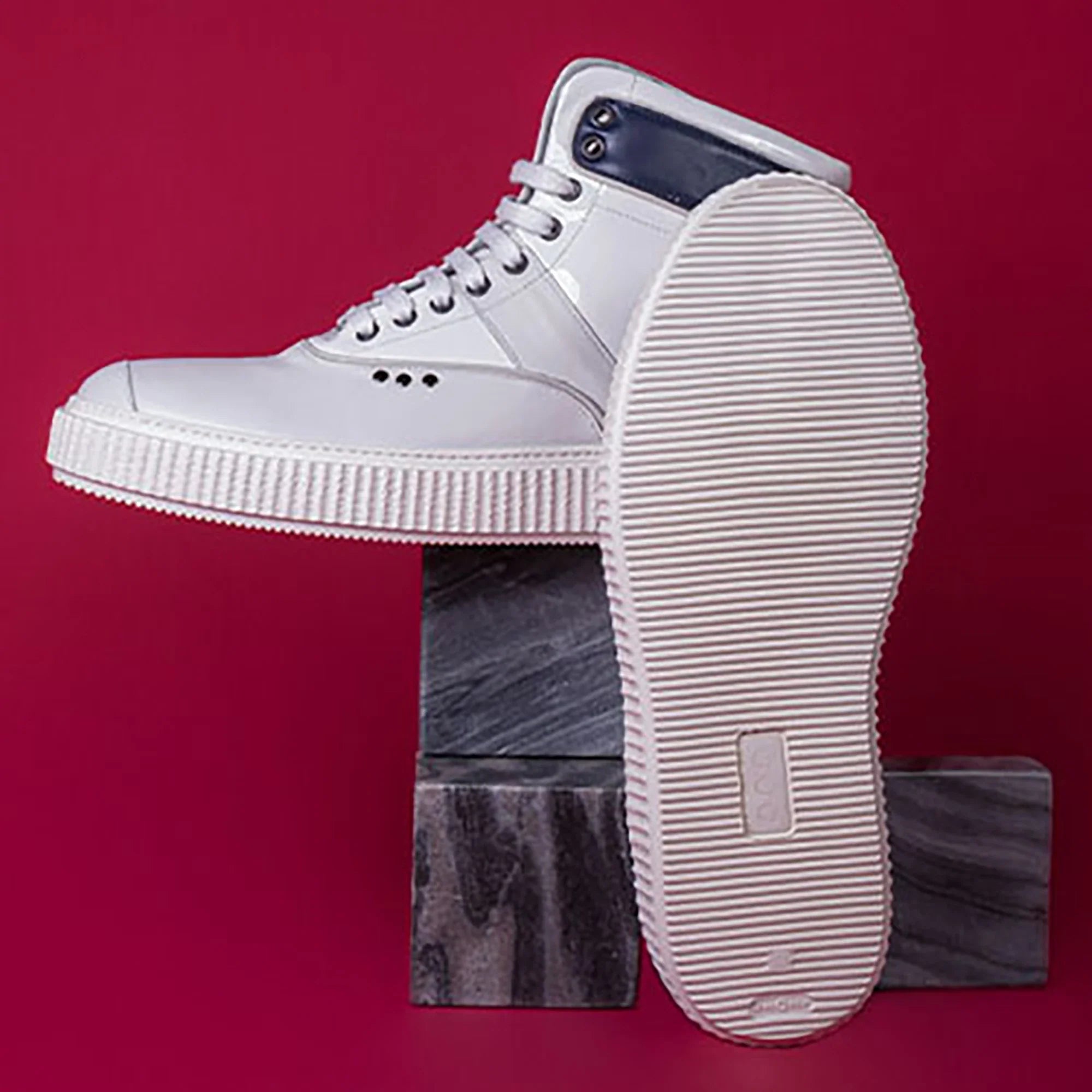 ME.LAND White and blue high top HEAKER sneakers men