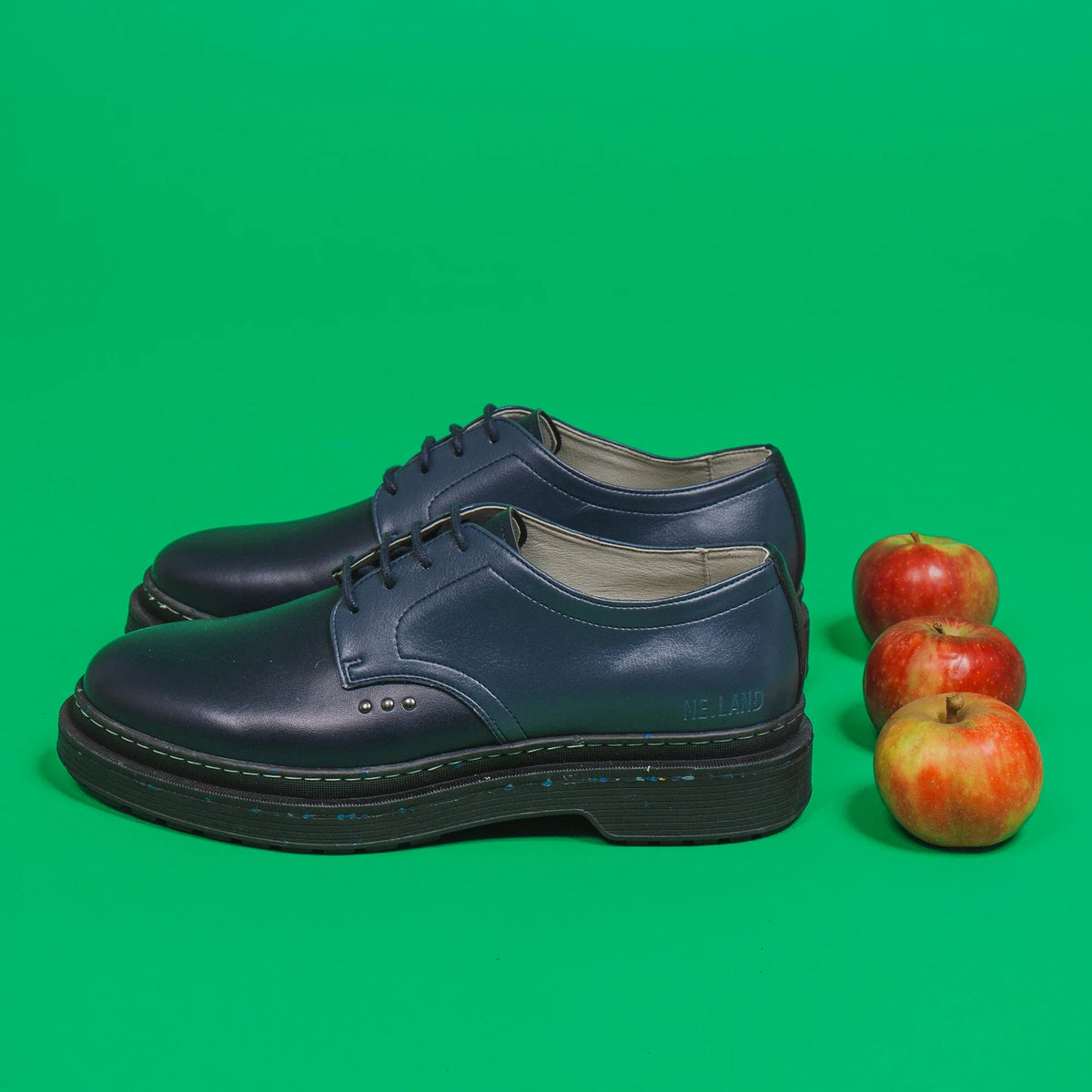 Blue and black apple leather LANDER derby ✔ ME.LAND