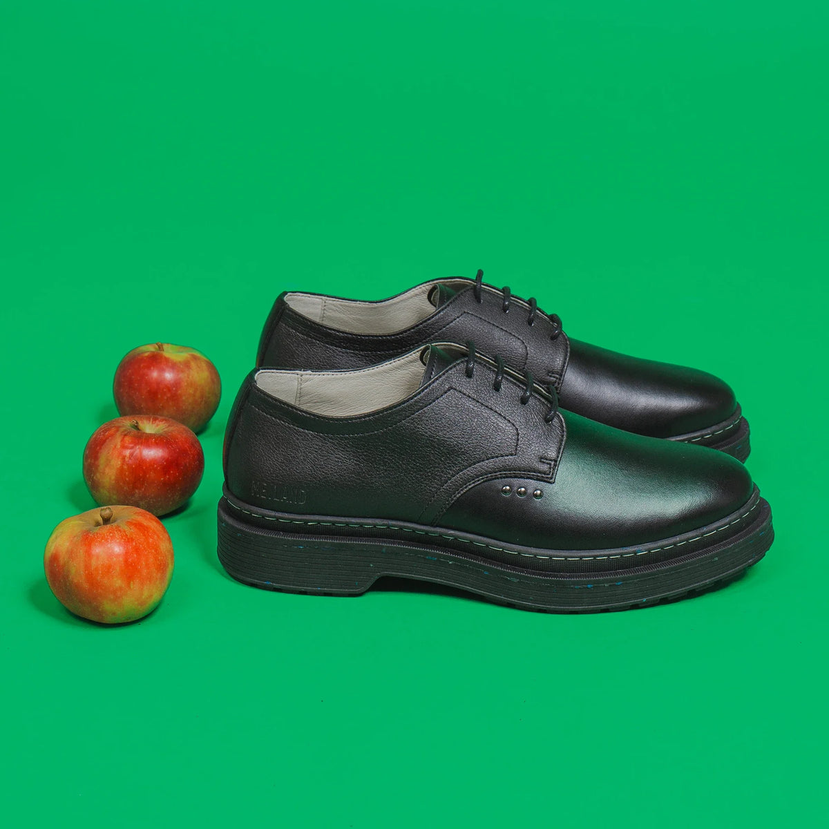 Black apple leather LANDER derby ✔ ME.LAND