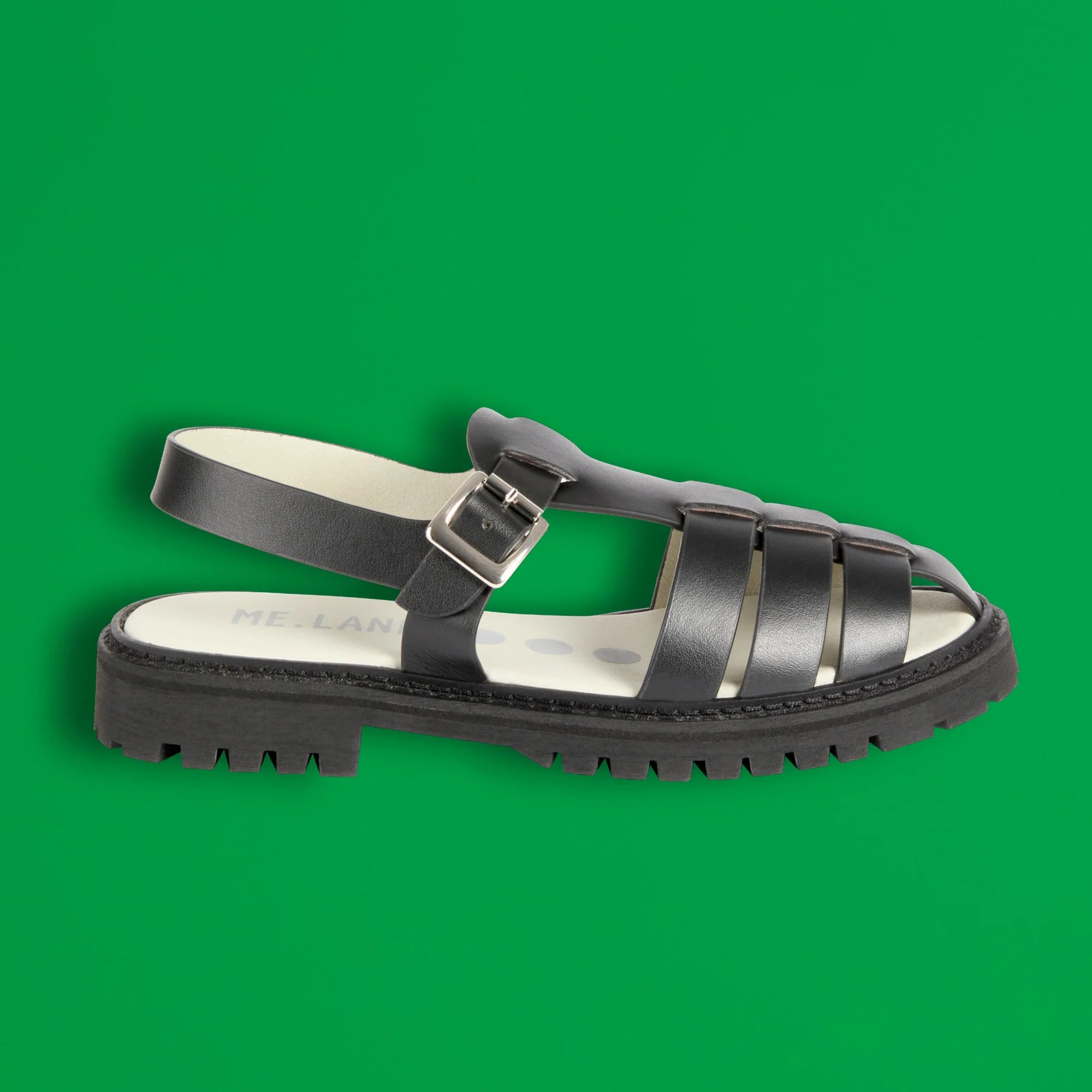 Black apple leather Sandals ✔ ME.LAND