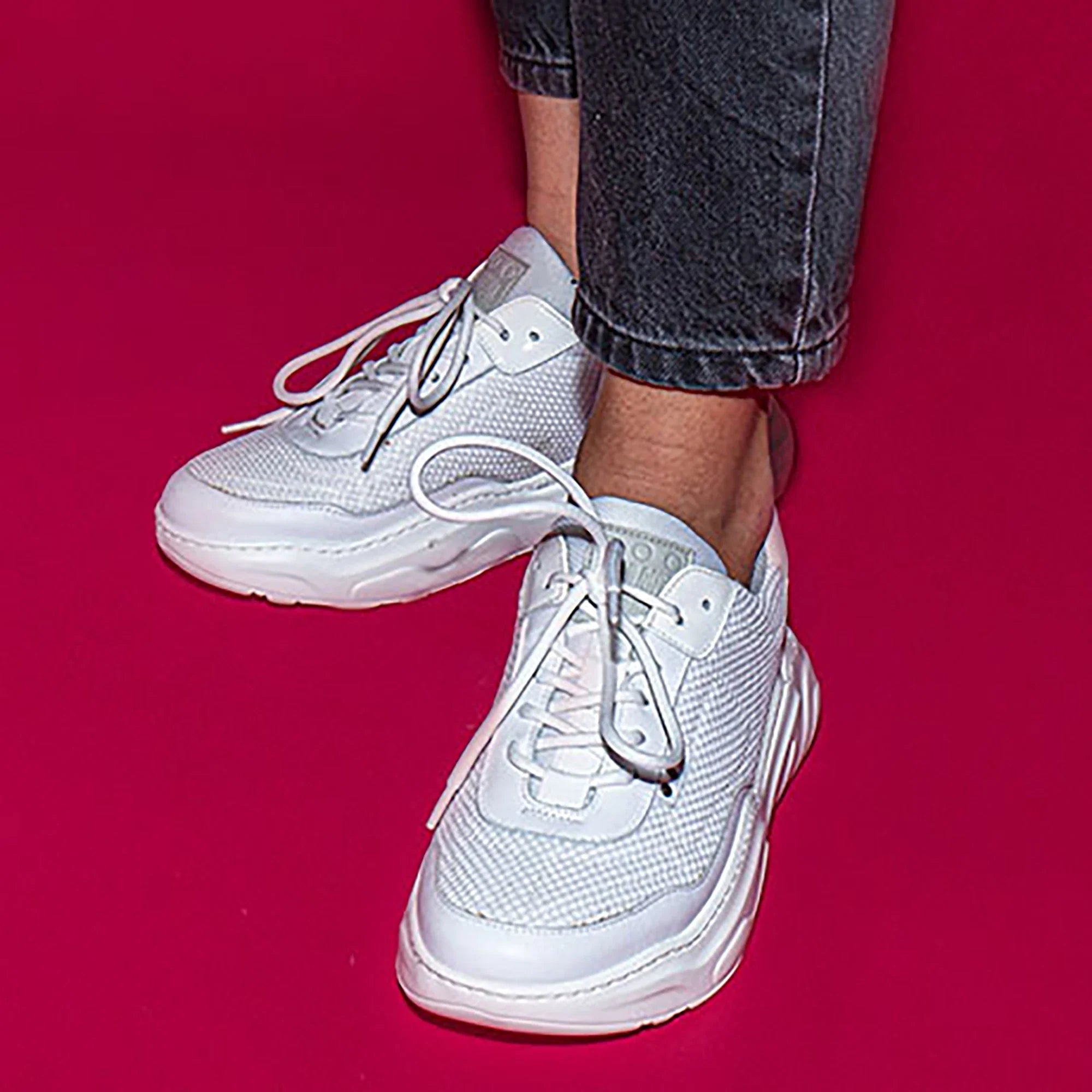 ME.LAND White recycled nylon DEBUT sneaker sole