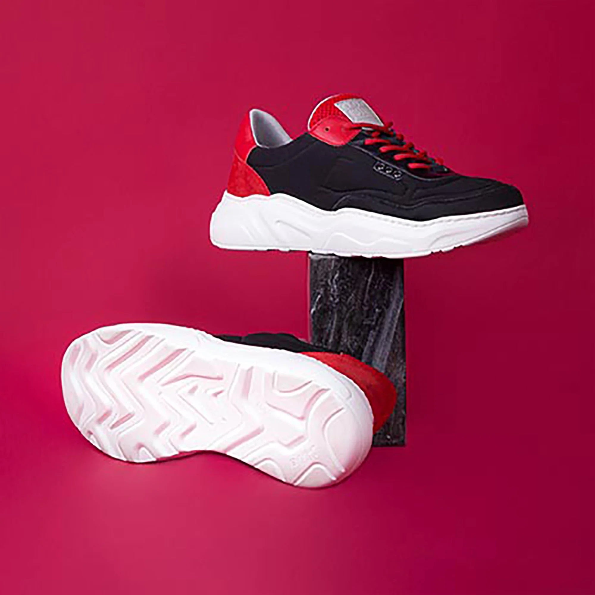 ME.LAND Black and red recycled nylon DEBUT sneaker men
