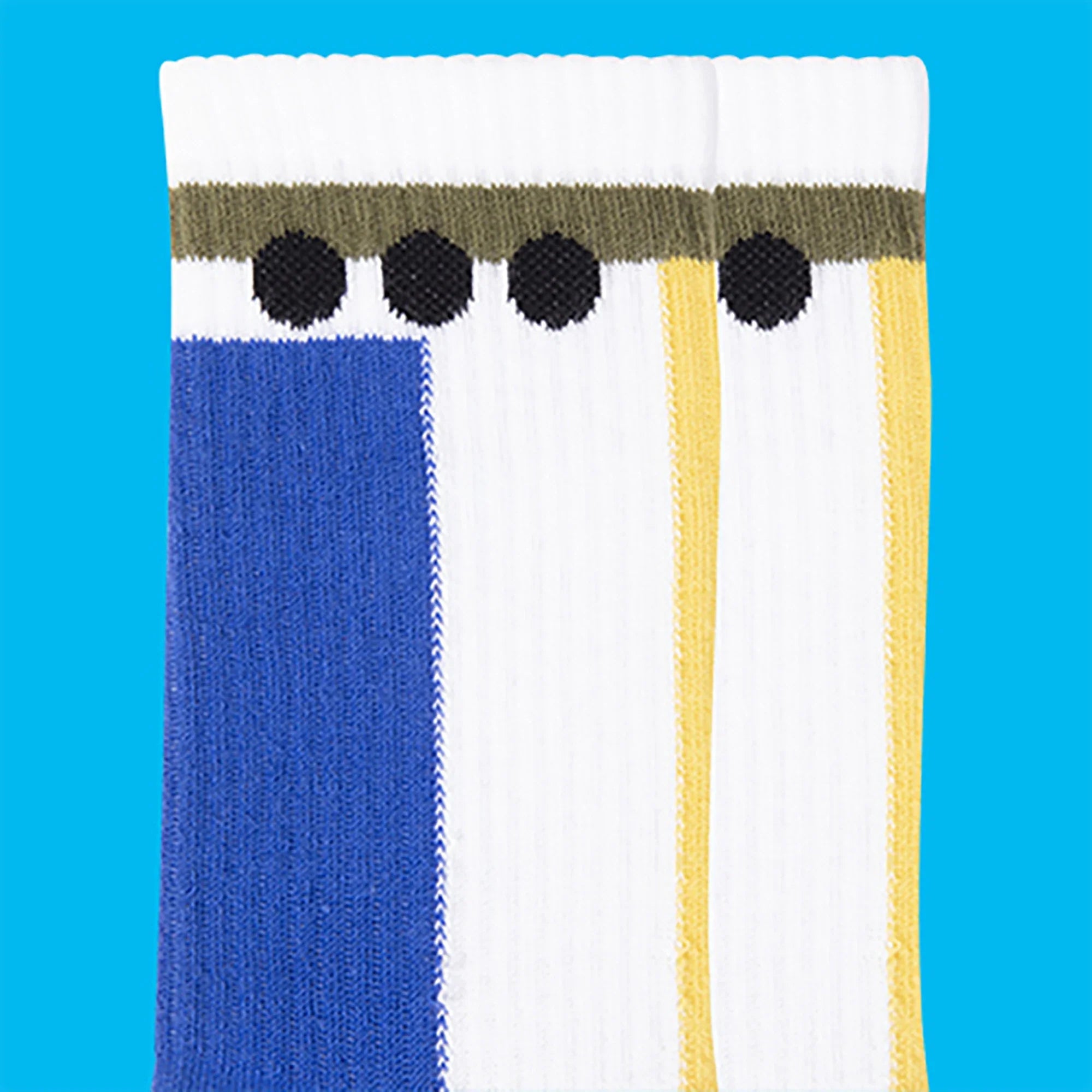 White geometrical organic cotton sport socks ✔ ME.LAND