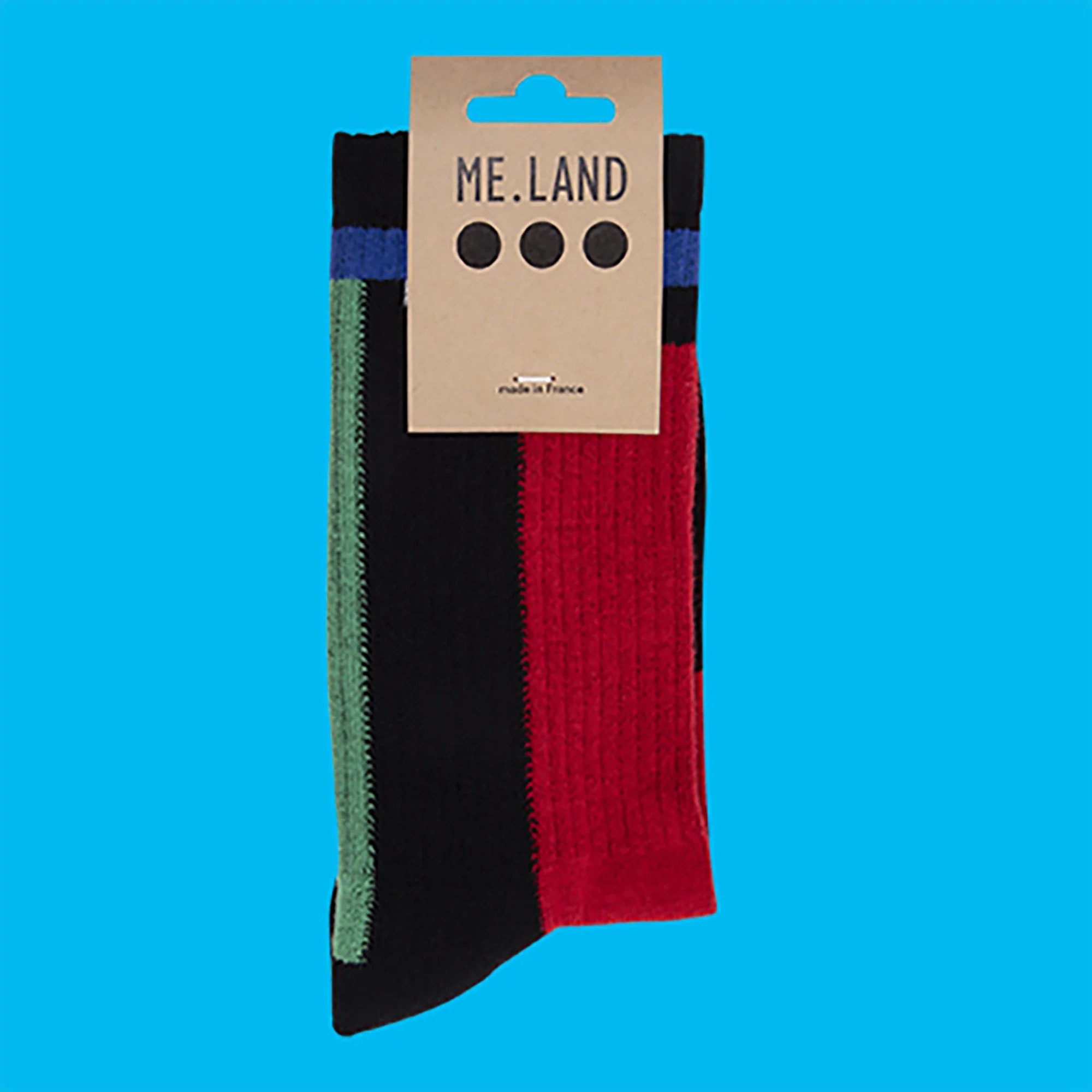 Black geomerical organic cotton sport socks ✔ ME.LAND
