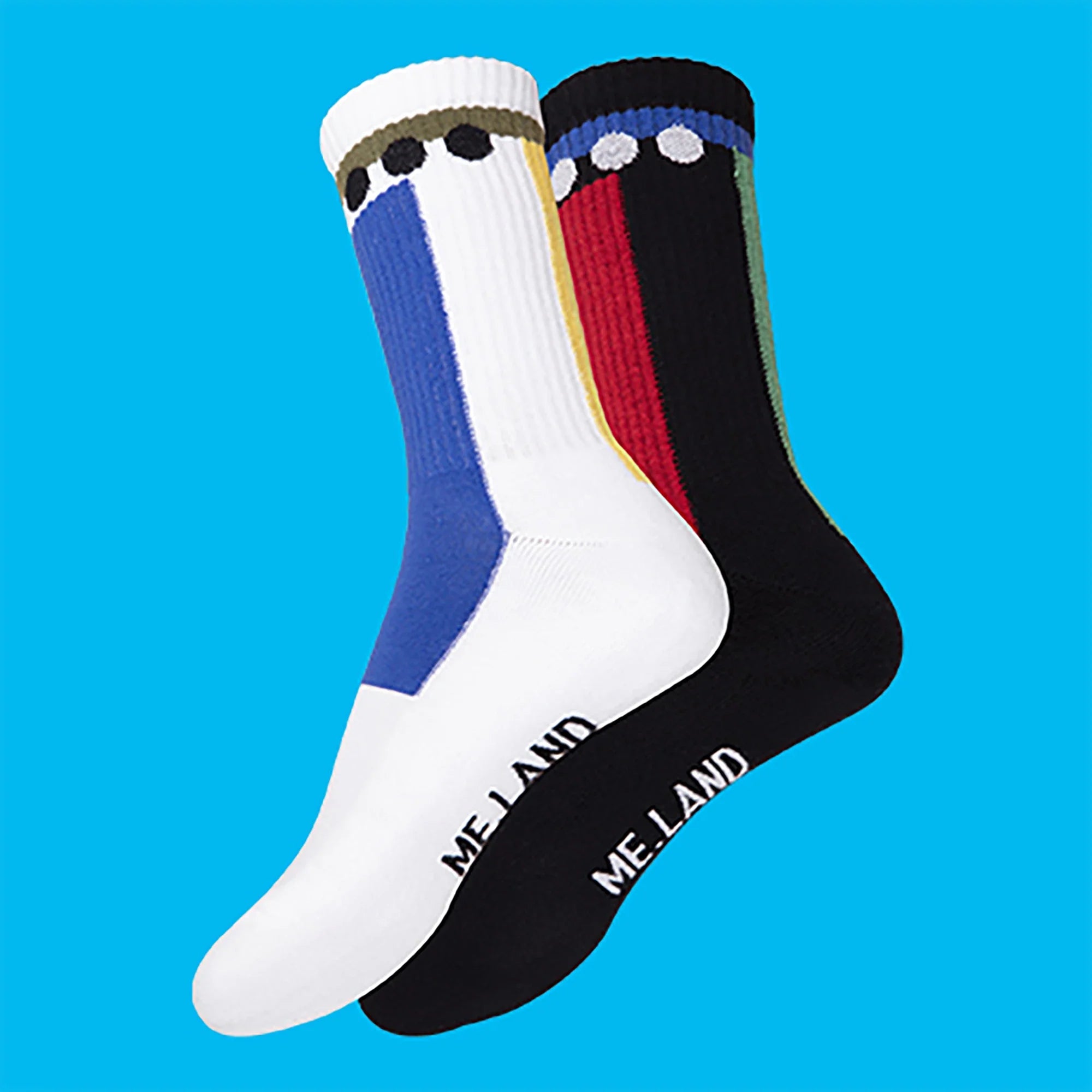 Duo Pack geometrical organic cotton sport socks ✔ ME.LAND
