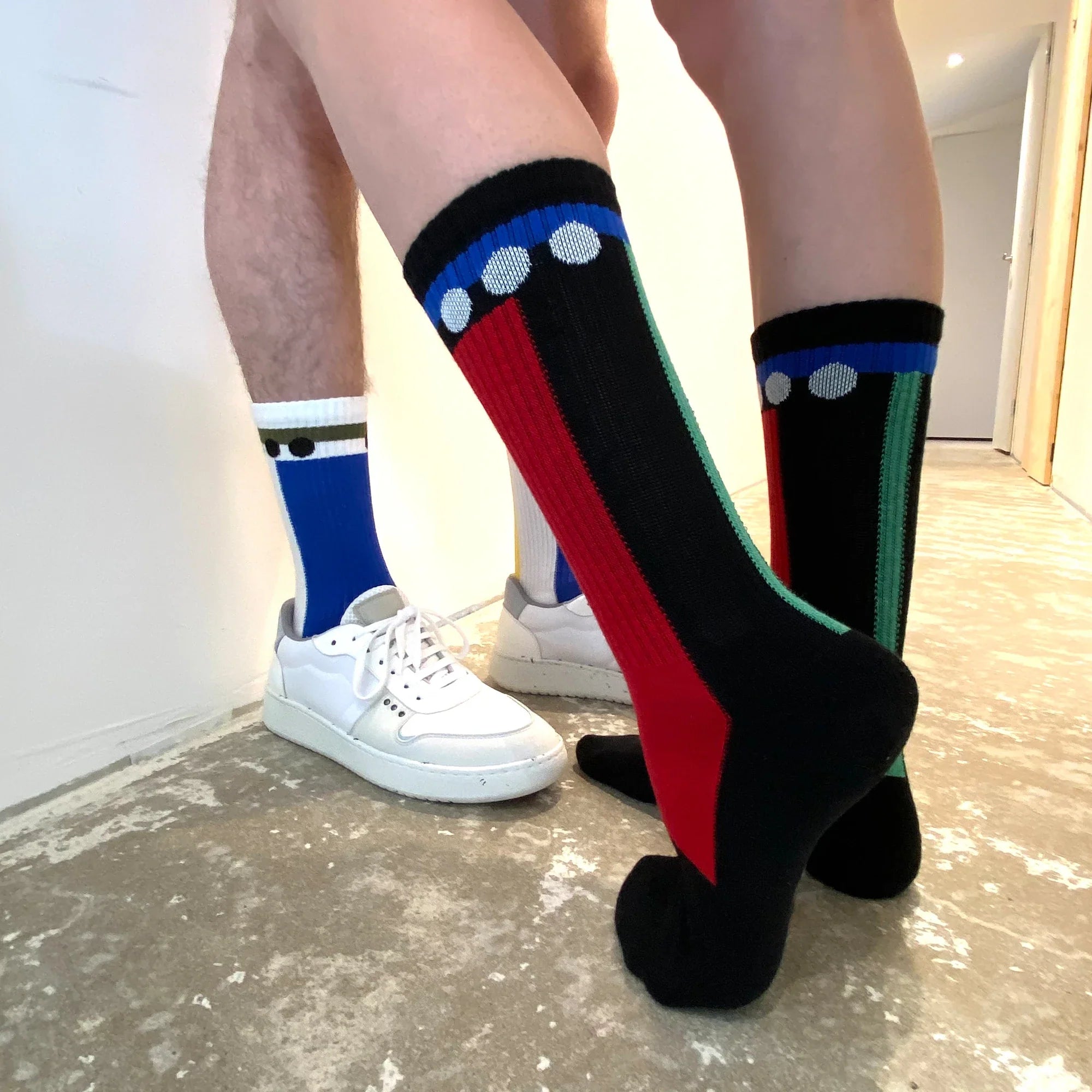 Duo Pack geometrical organic cotton sport socks ✔ ME.LAND
