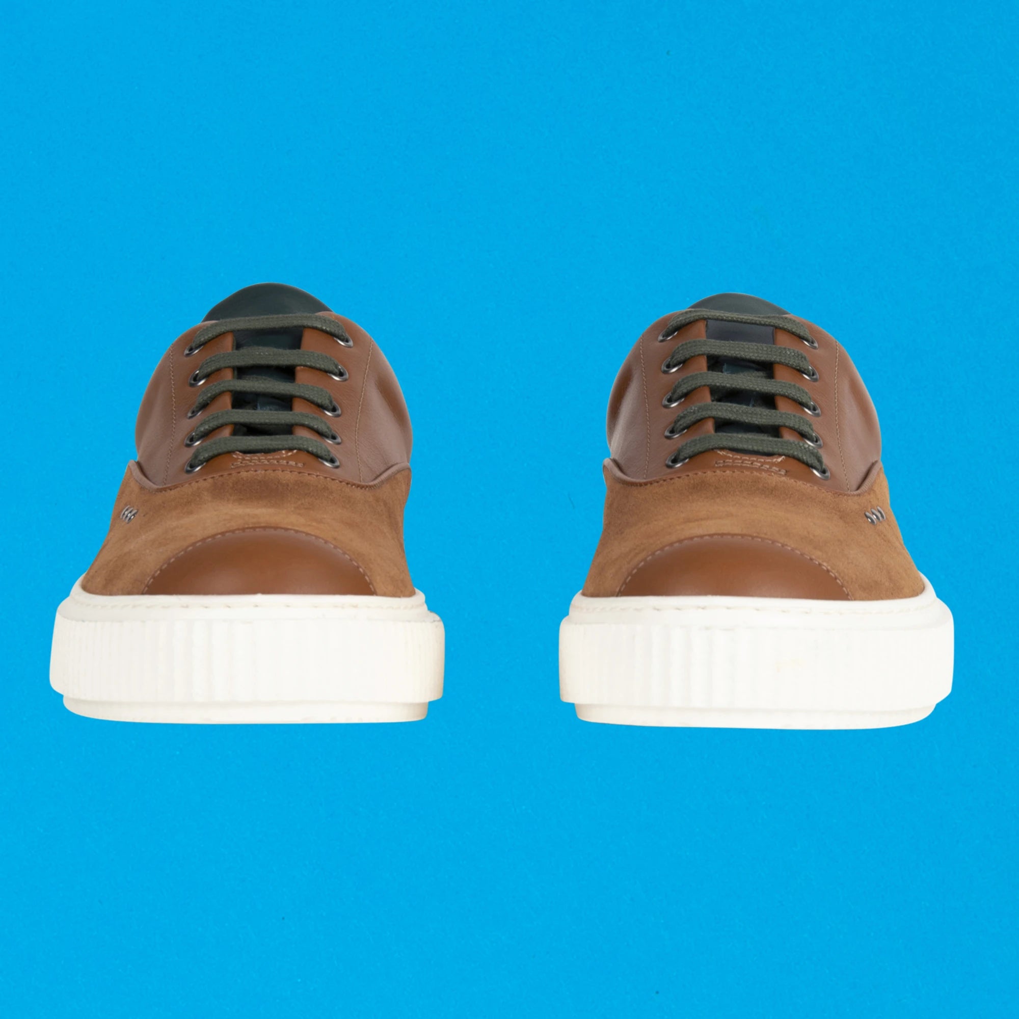 Basket Meaker Urban Hunting en daim cognac et vert