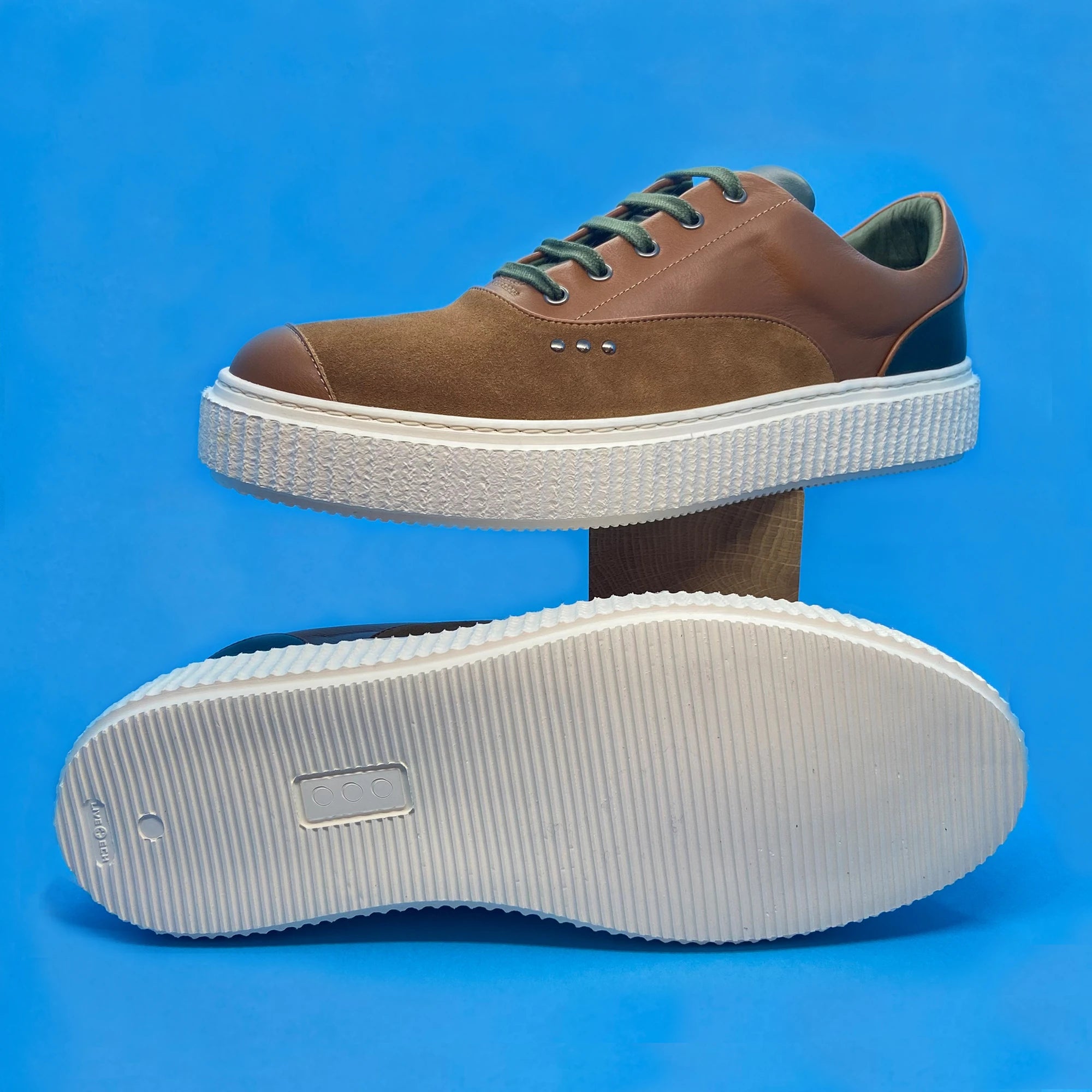 Basket Meaker Urban Hunting en daim cognac et vert