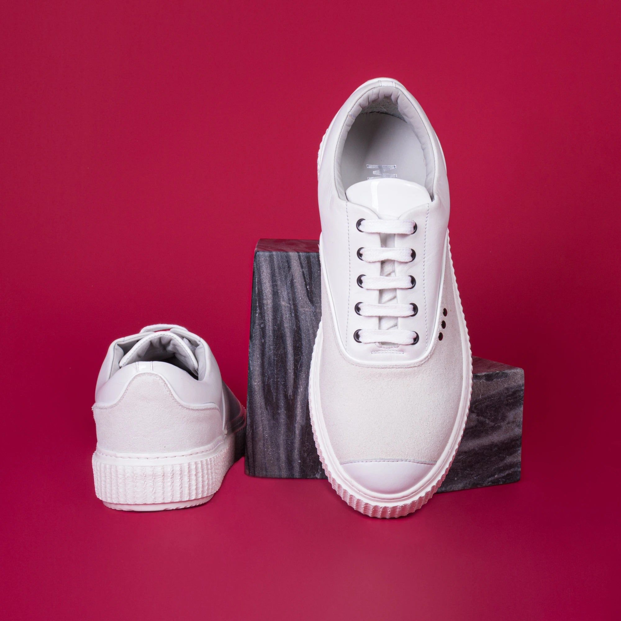 Basket Meaker en daim blanc