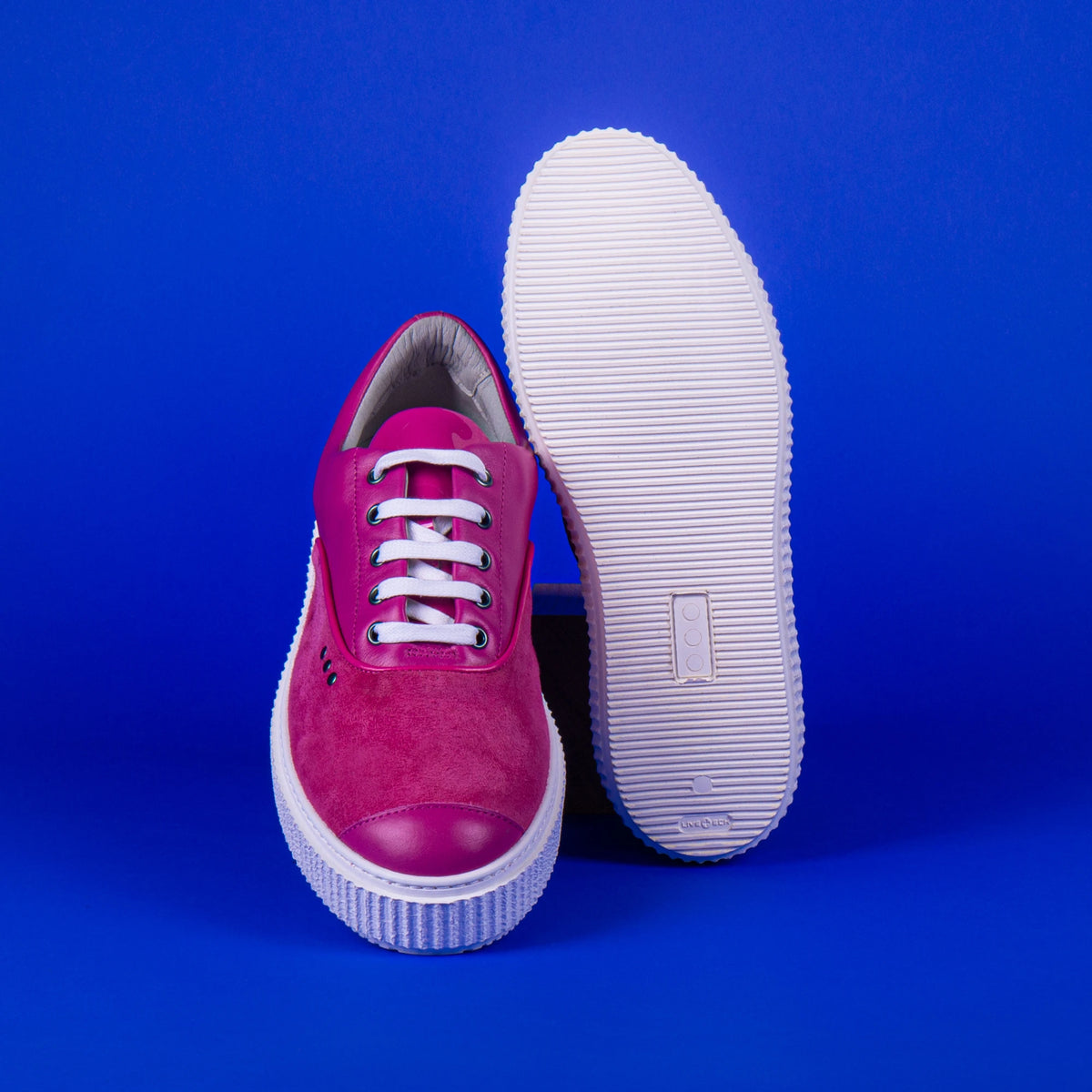 Basket cuir MEAKER en daim rose