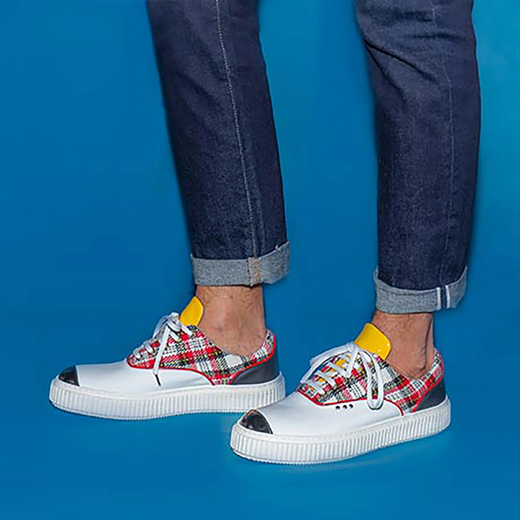ME.LAND Tartan and white MEAKER sneaker sole