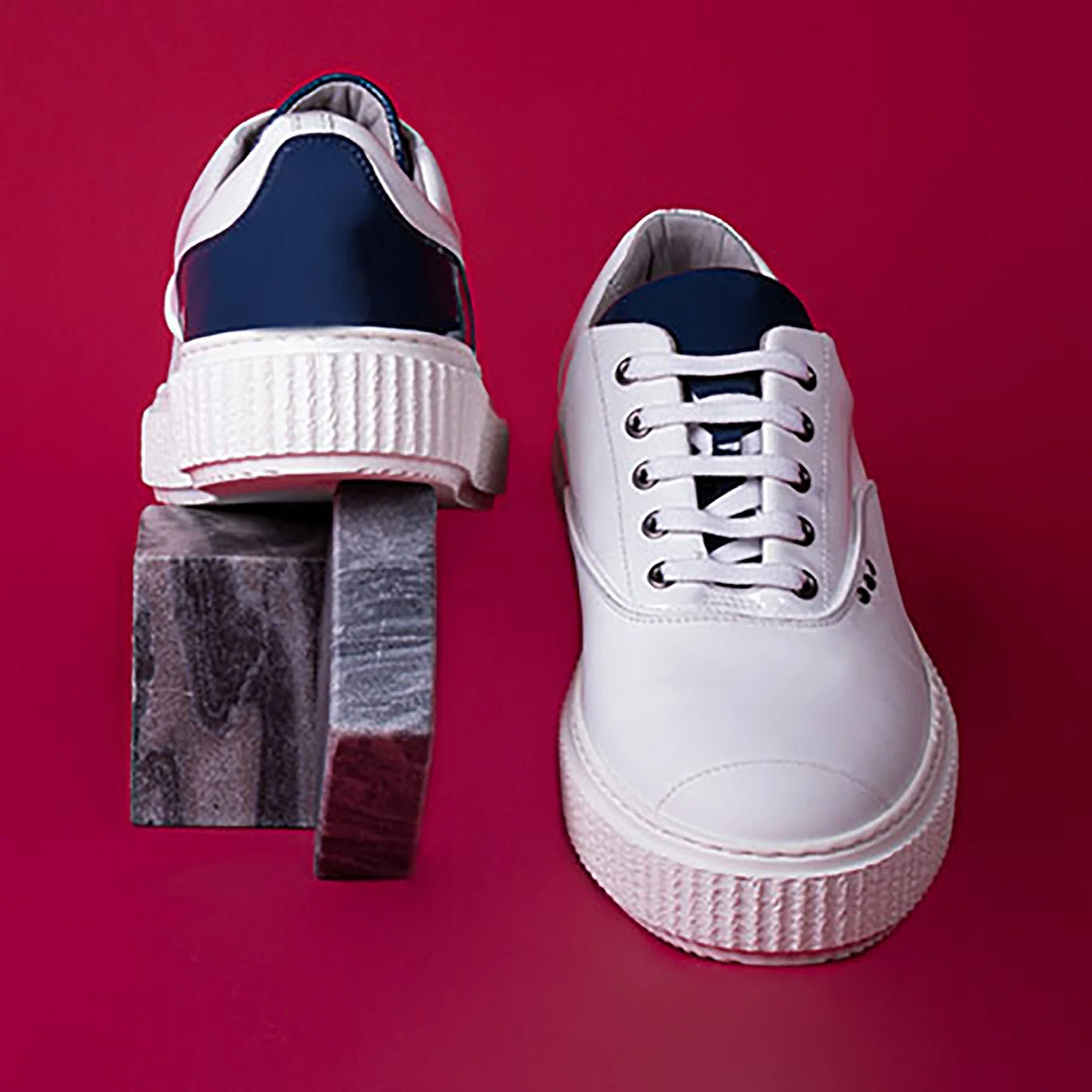 ME.LAND White and blue MEAKER sneaker ladies