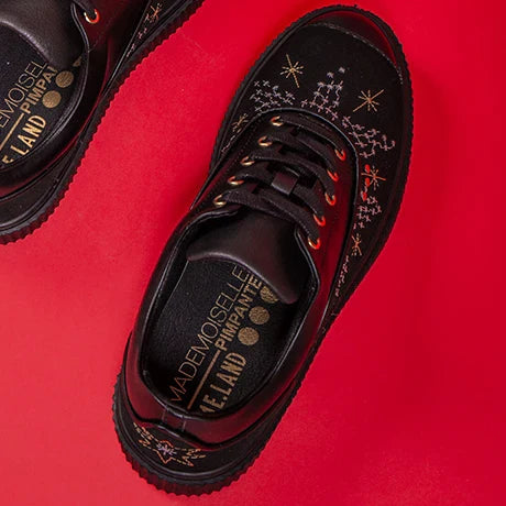Full black star embroidered MEAKER sneaker ME.LAND x Mademoiselle Pimpante ✔ ME.LAND