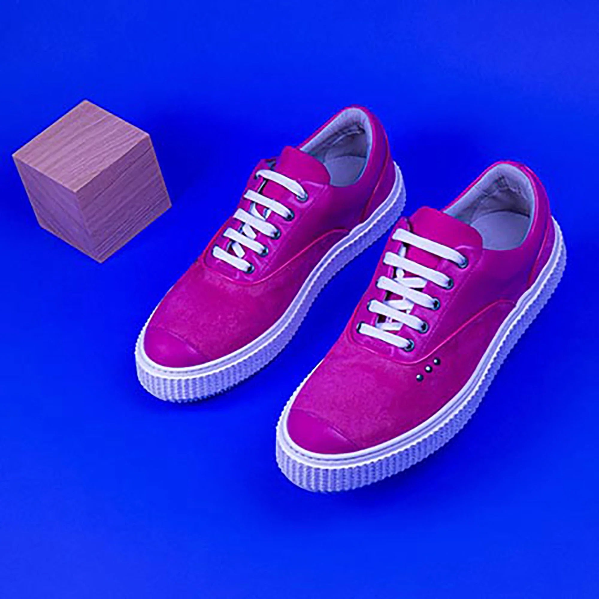 ME.LAND Pink suede MEAKER sneaker side view