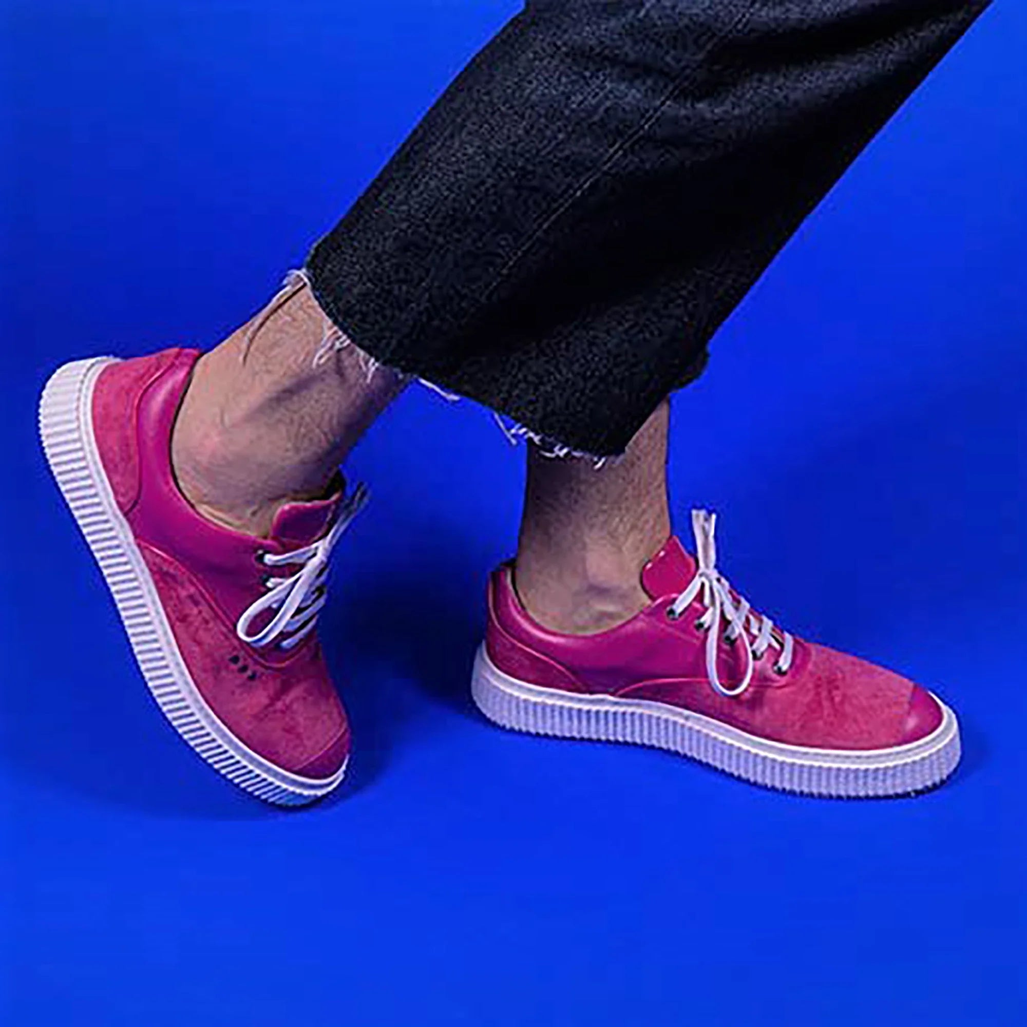ME.LAND Pink suede MEAKER sneaker sole