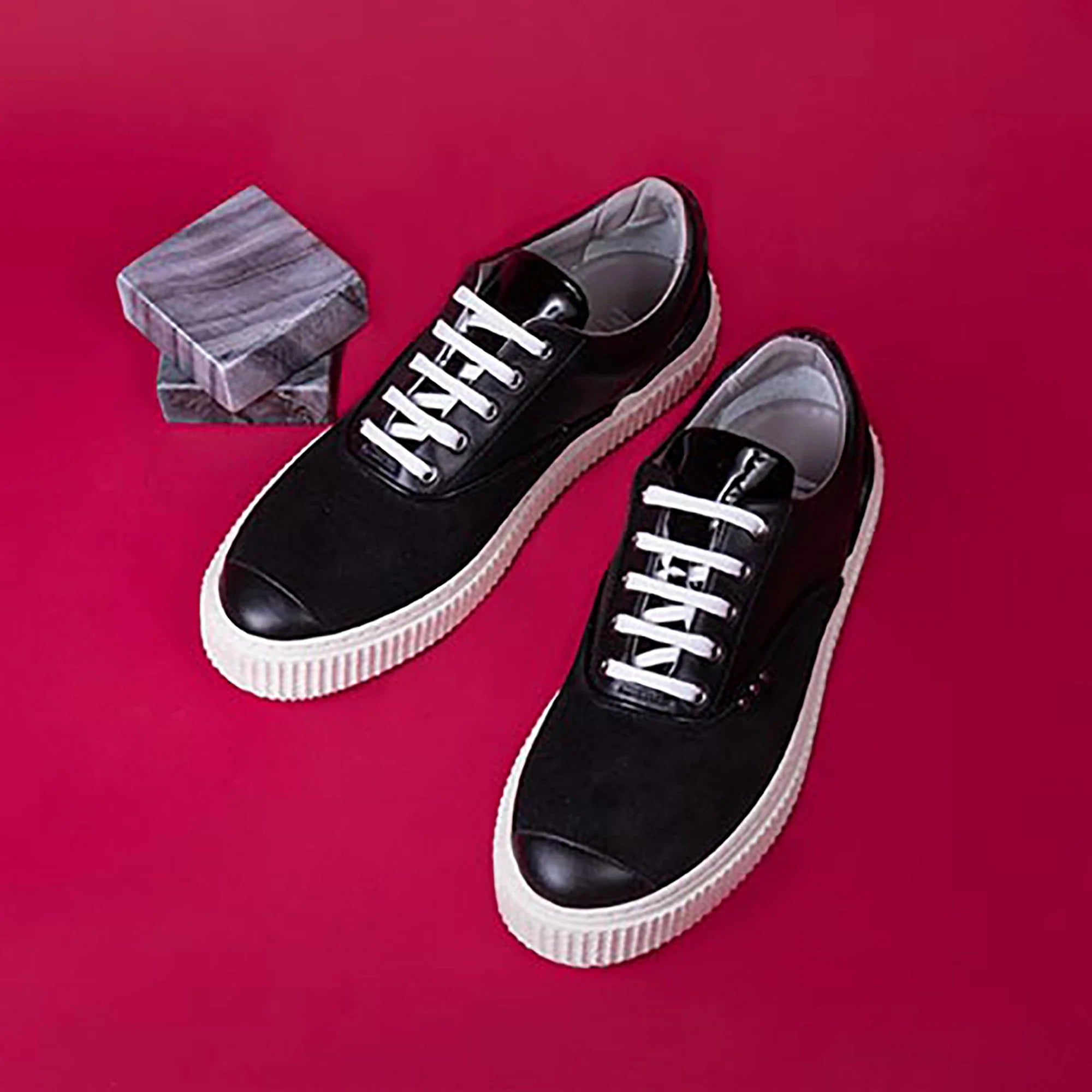 ME.LAND Black suede MEAKER sneaker side