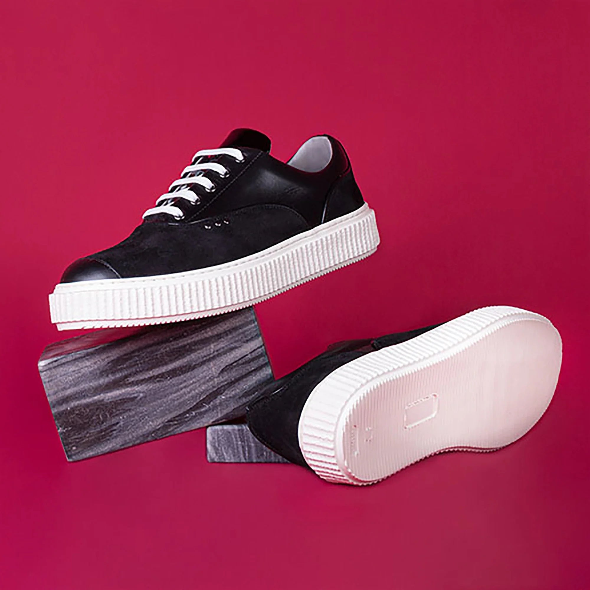 ME.LAND Black suede MEAKER sneaker men