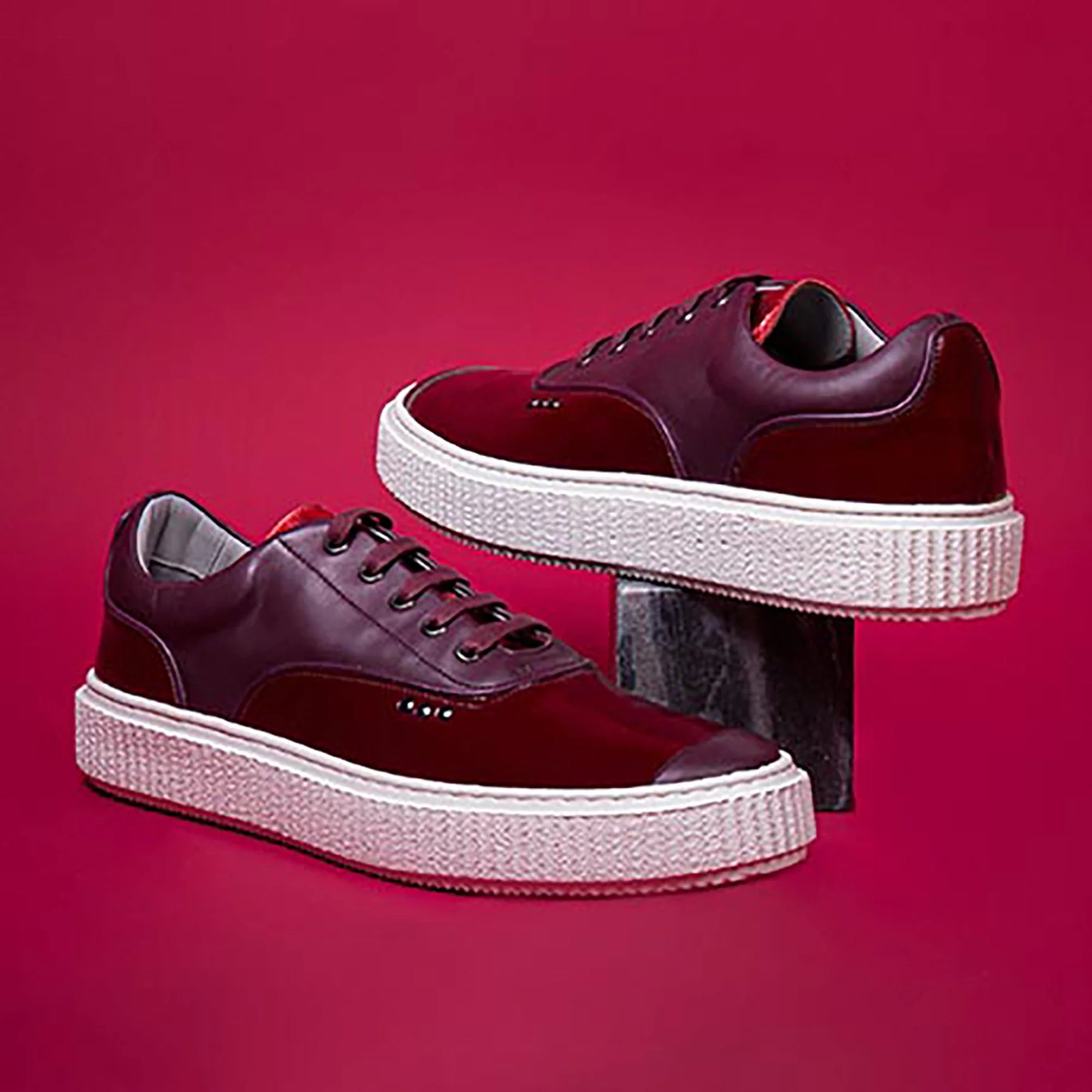 ME.LAND Bordeaux patent MEAKER sneaker ladies