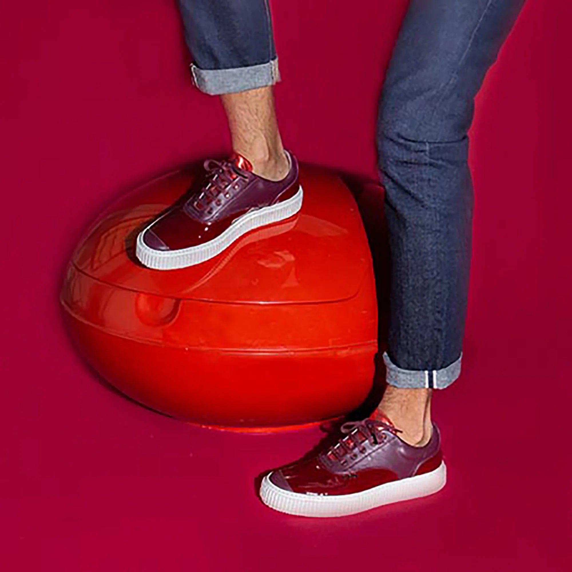 ME.LAND Bordeaux patent MEAKER sneaker side