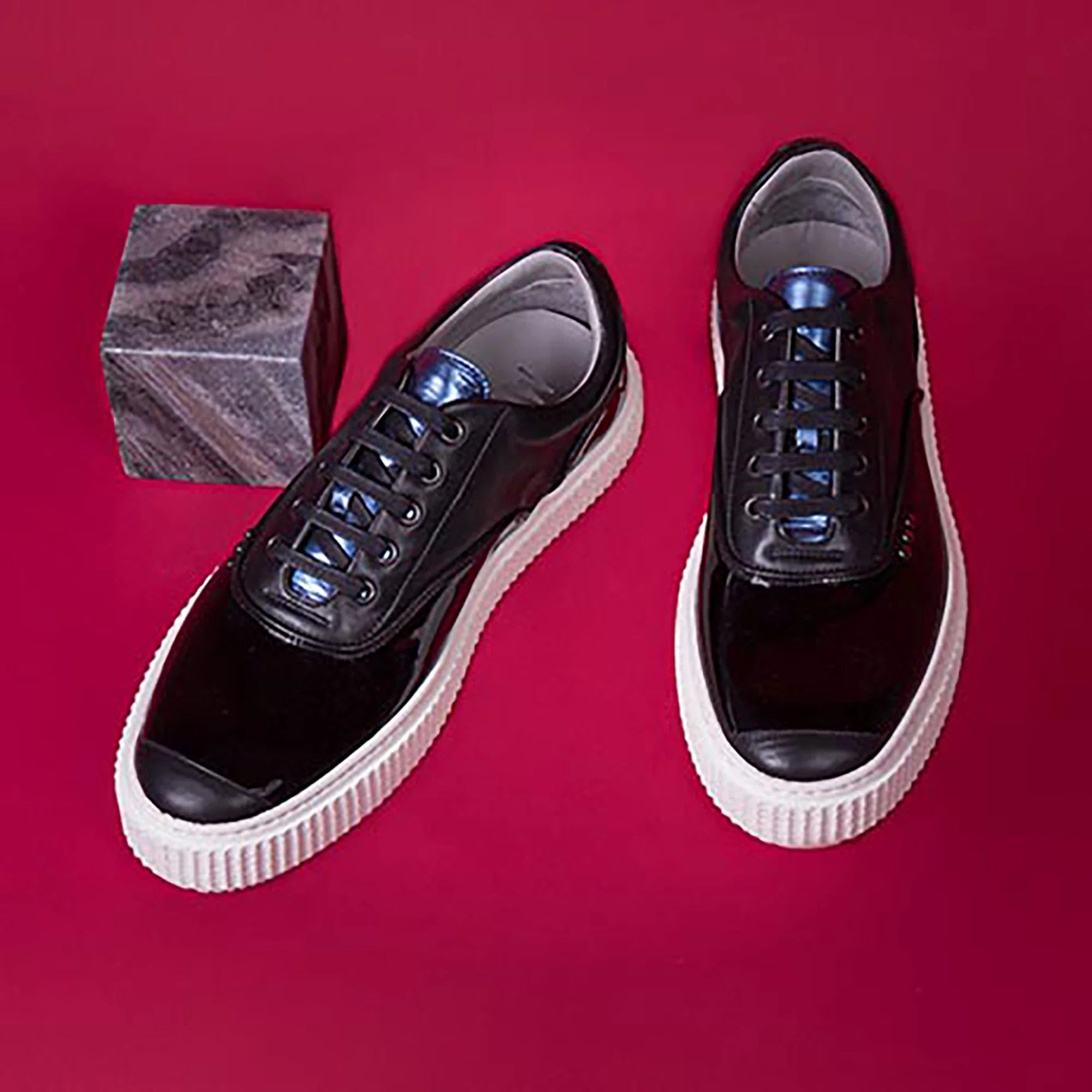 ME.LAND Black patent MEAKER sneaker side
