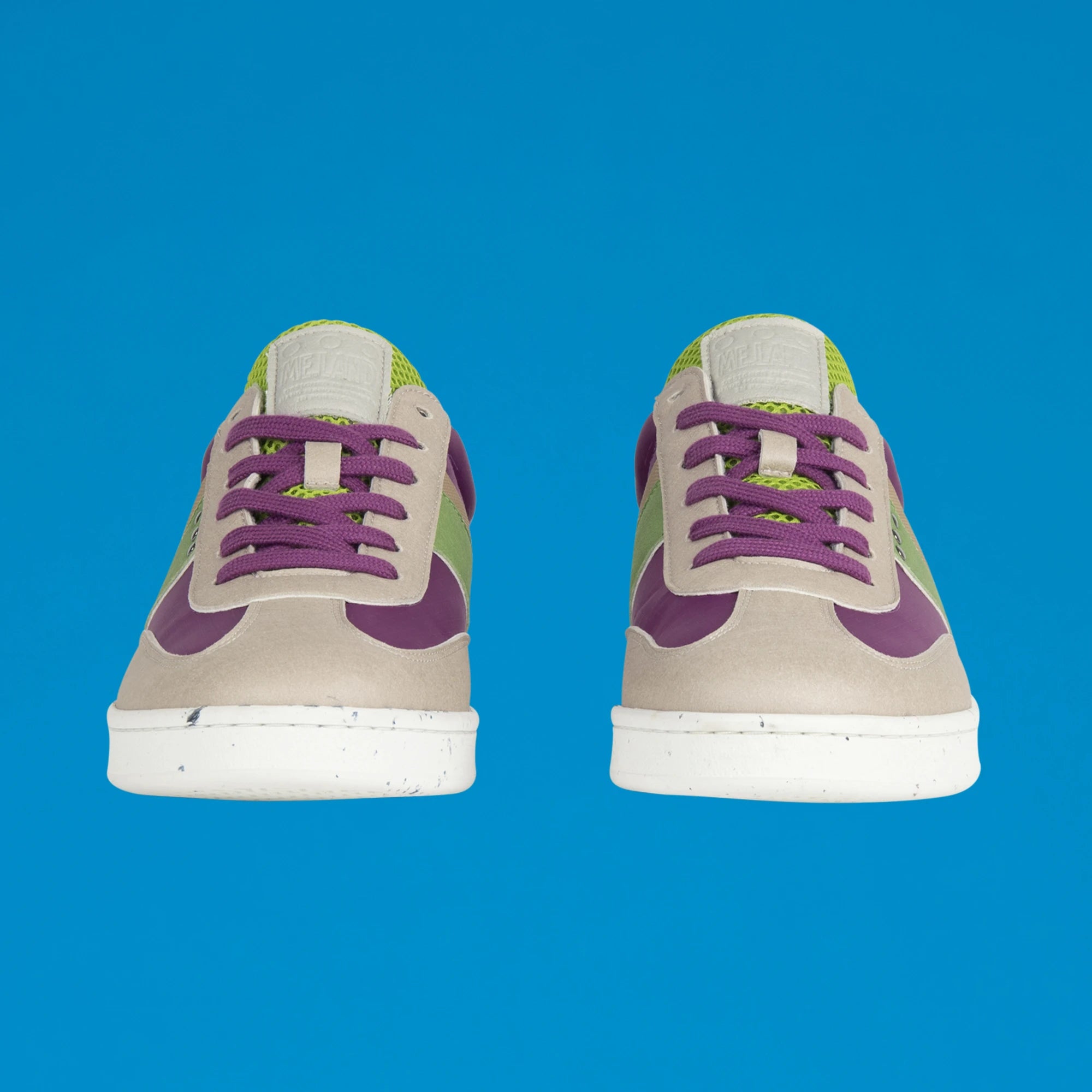 Basket vegan et recyclée Vivace en nylon beige, violet et vert