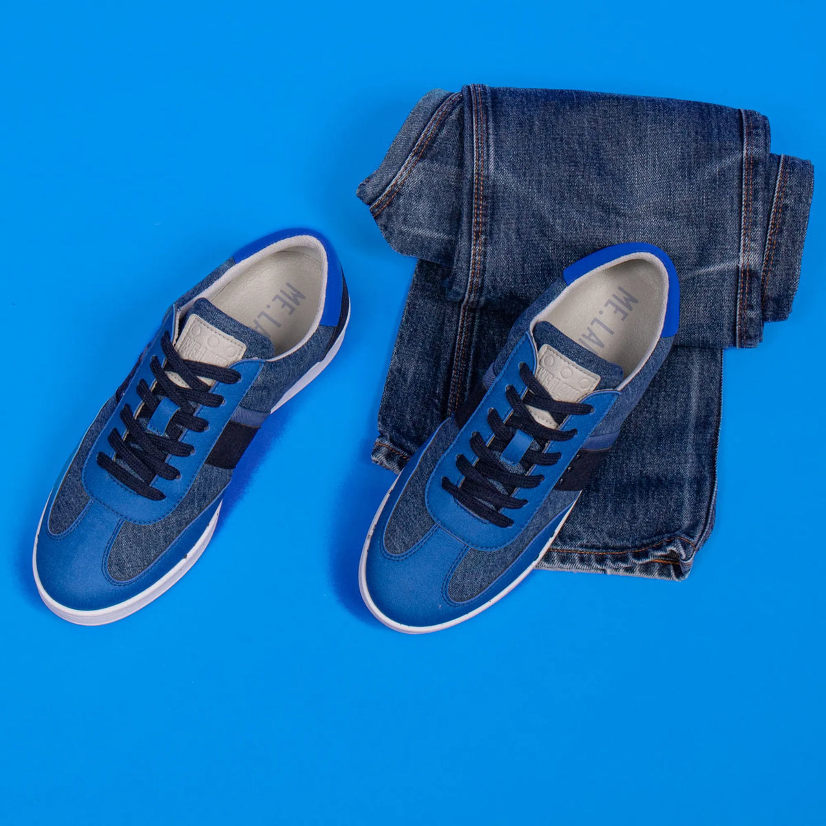Vivace upcycled denim sneaker ✔ ME.LAND