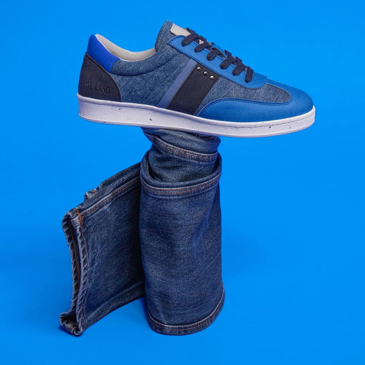 Vivace upcycled denim sneaker ✔ ME.LAND