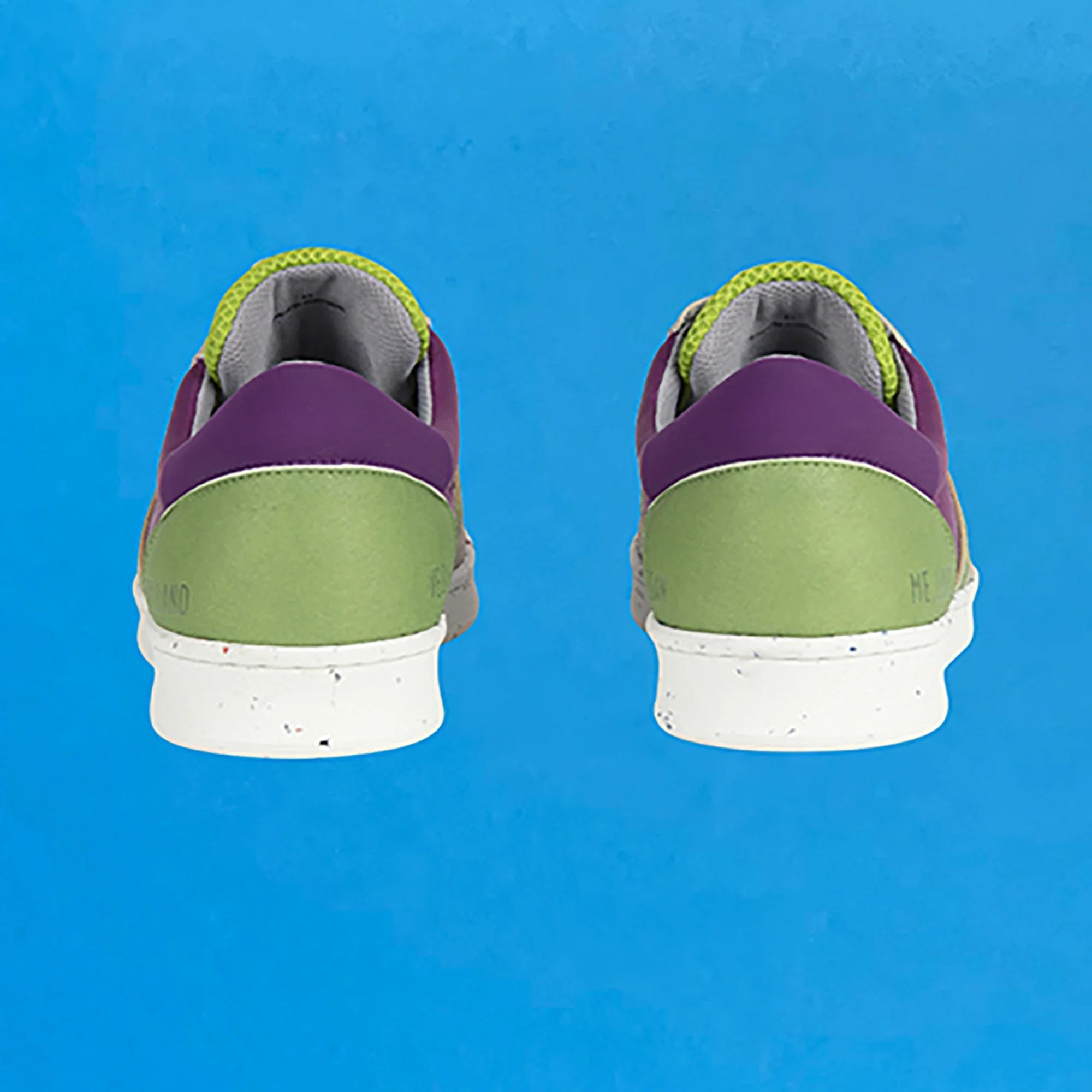 Vivace vegan and recycled sneaker in beige, purple and green ✔ ME.LAND