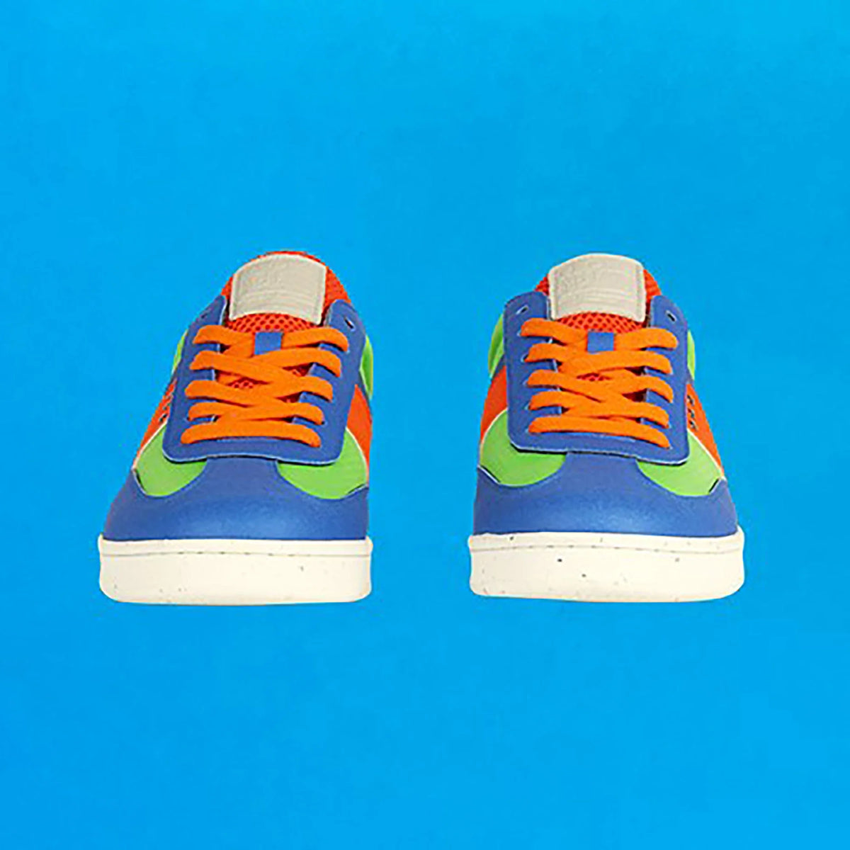 Vivace vegan and recycled sneaker in green, blue and orange ✔ ME.LAND