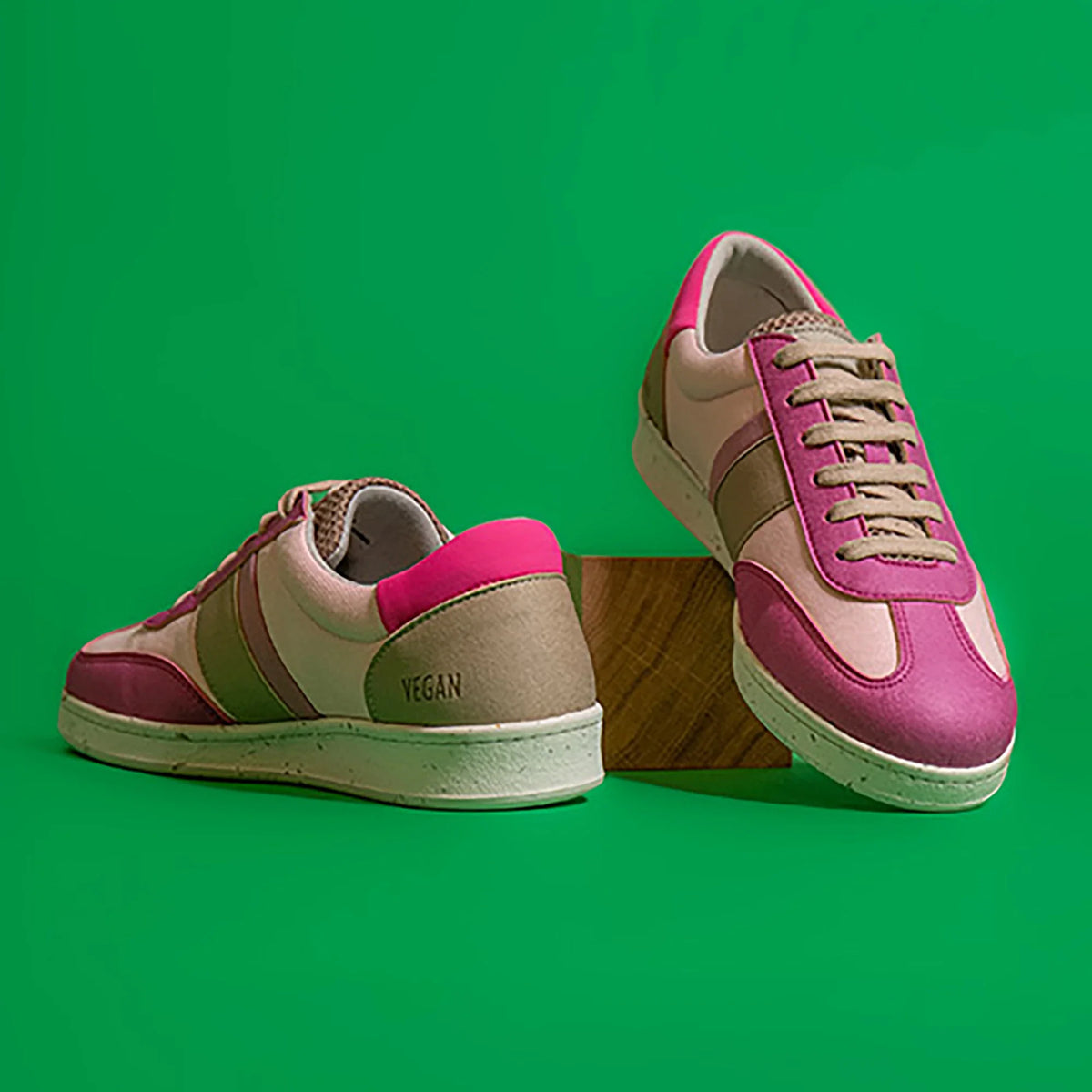 Vivace vegan and recycled sneaker in pink, fushia and beige ✔ ME.LAND