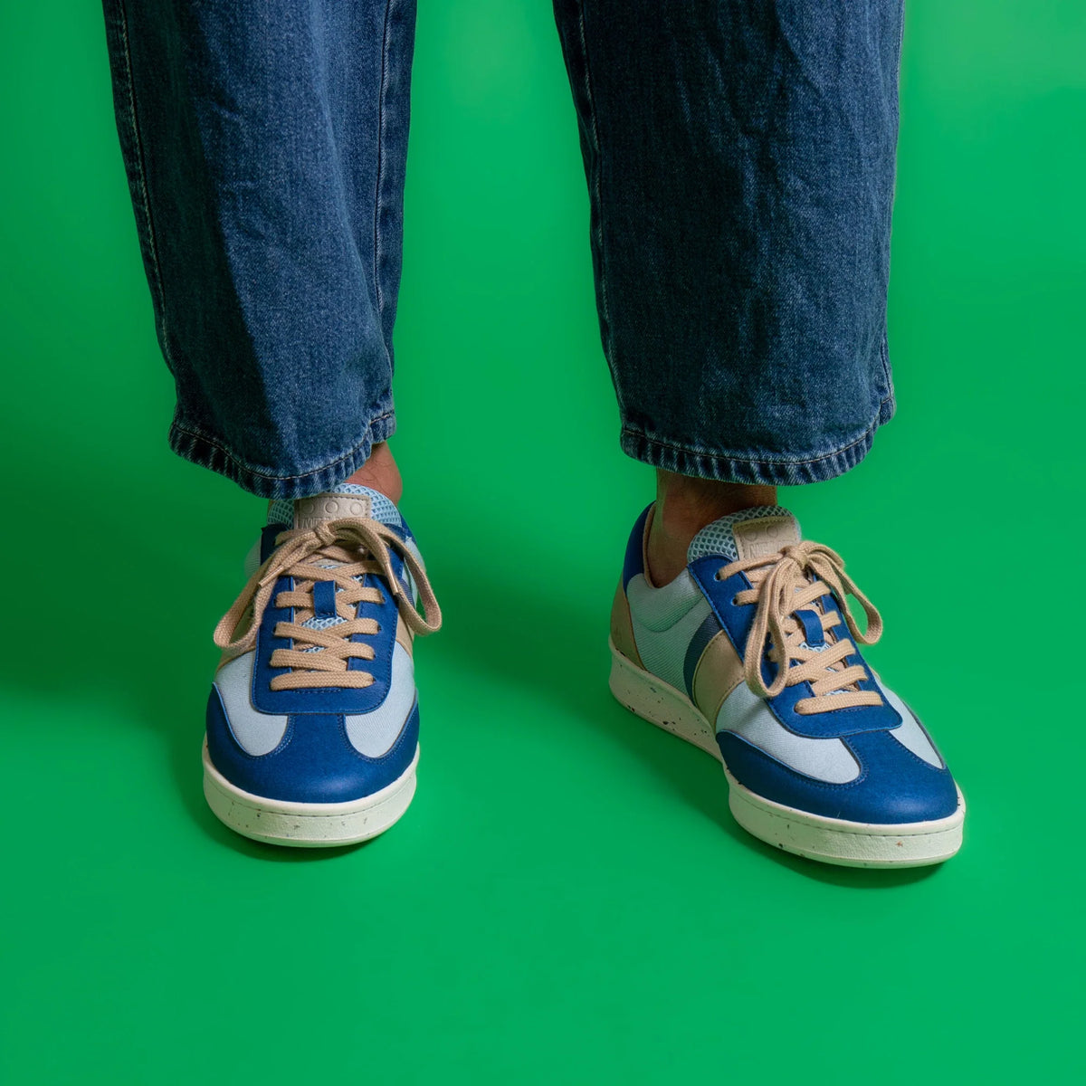 Vivace vegan and recycled sneaker in blue and beige ✔ ME.LAND