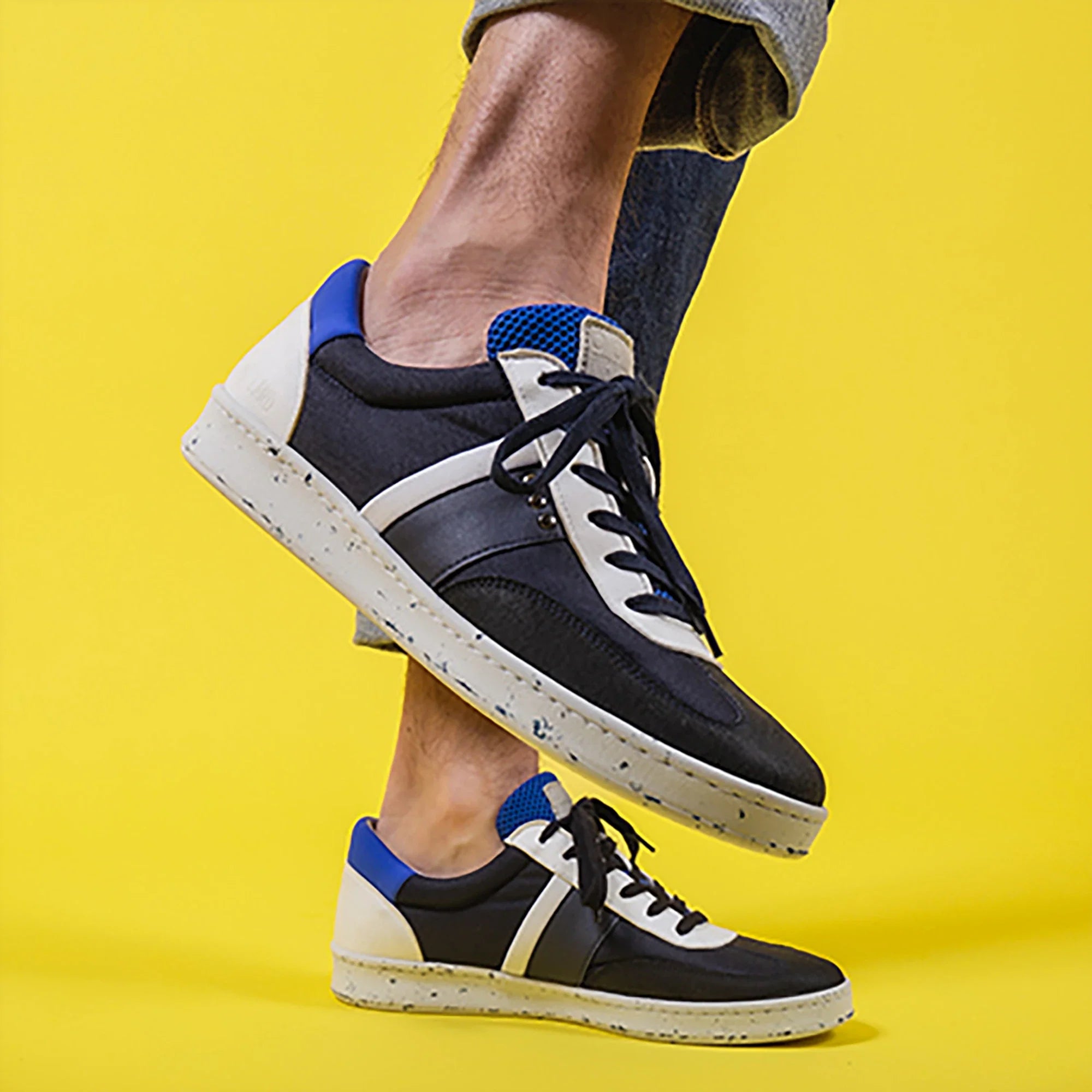 ME.LAND Vivace vegan and recycled sneaker in navy, white and blue men