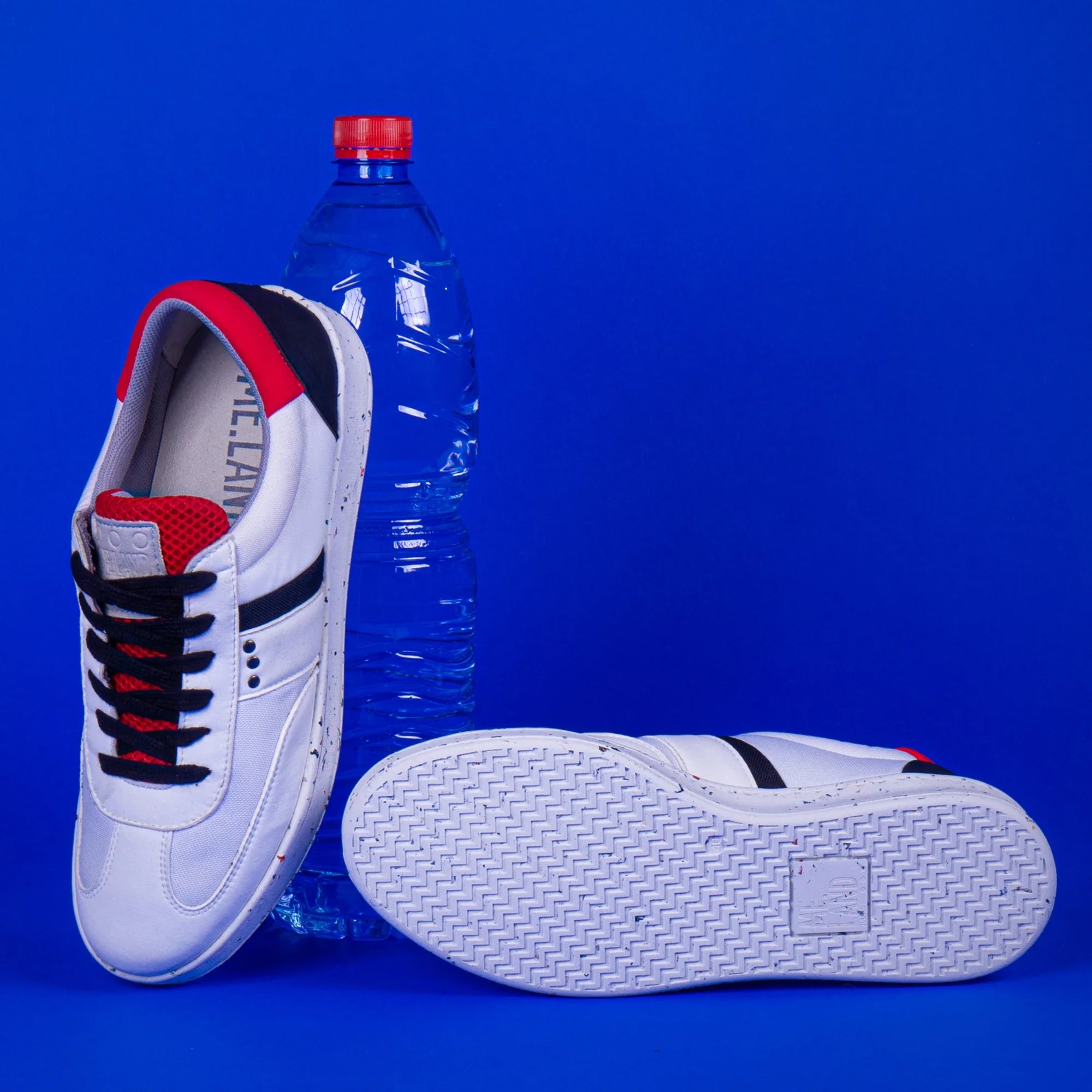 ME.LAND Vivace vegan and recycled sneaker in white, black and red men