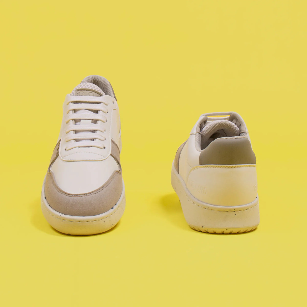 Basket vegan et recyclée Evan en simili blanc